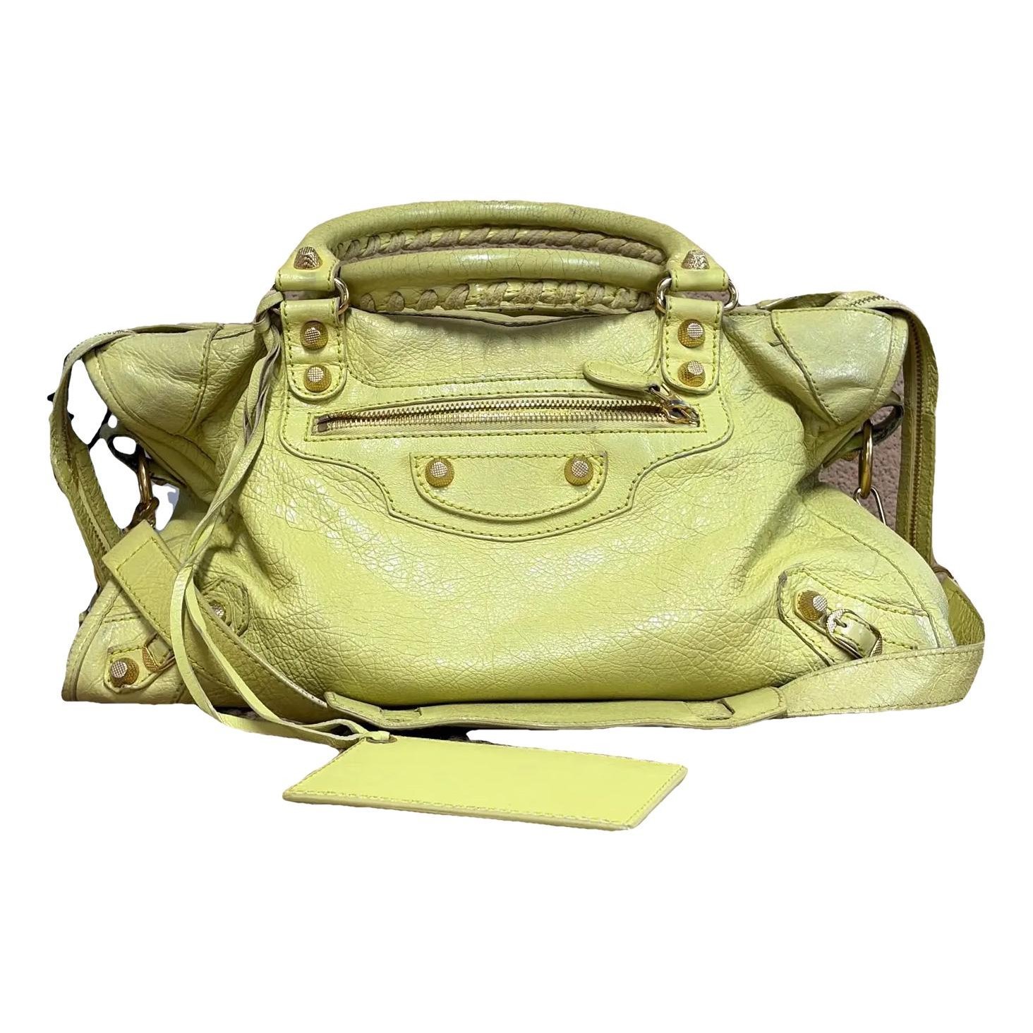 City leather handbag