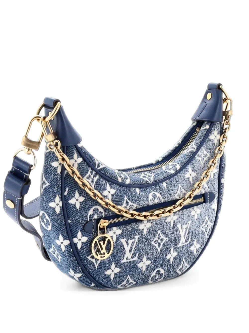 Loop Handbag Monogram Jacquard Denim hobo bag