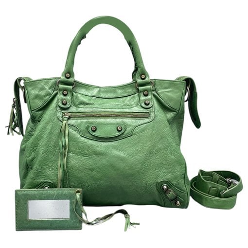 City leather handbag