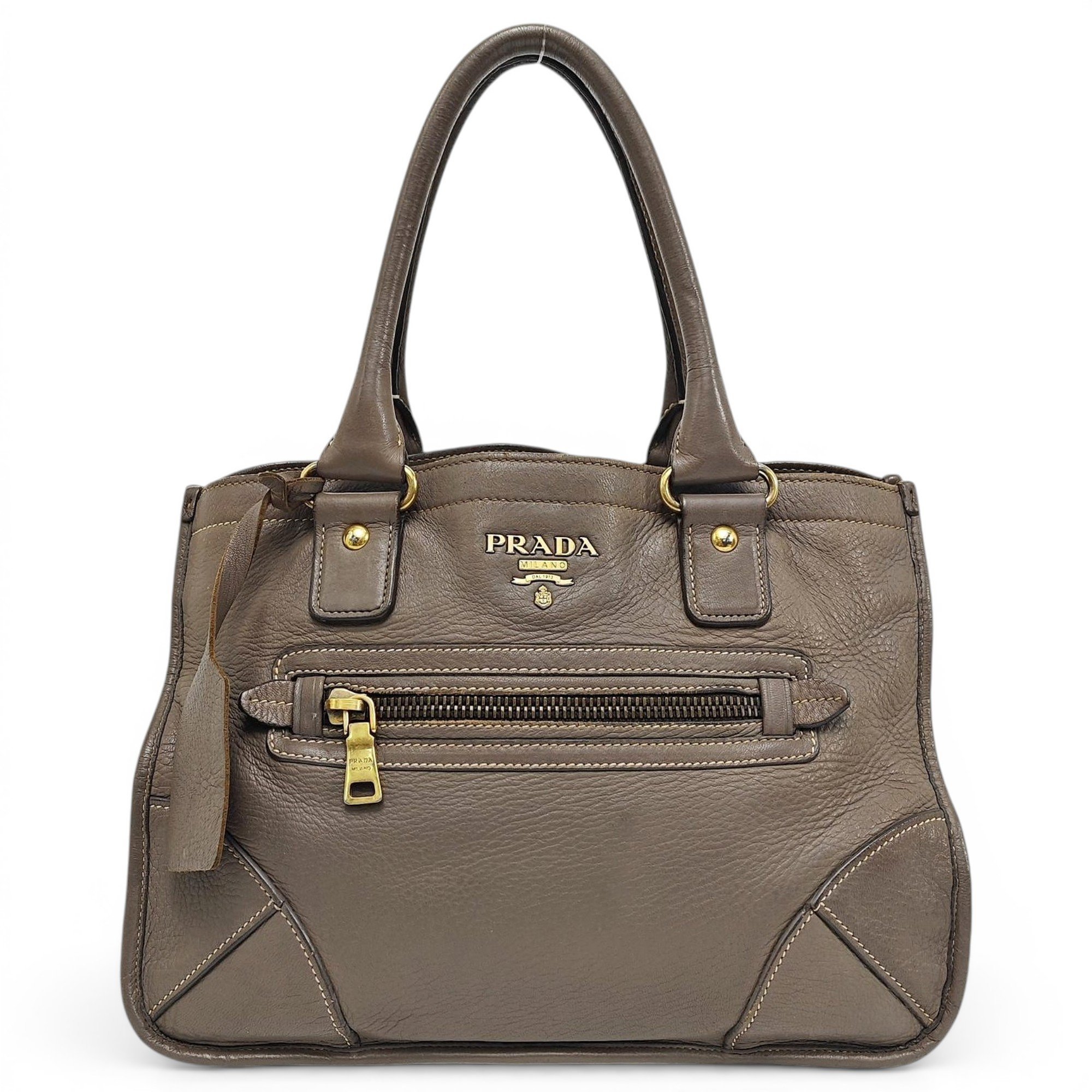 Route leather handbag