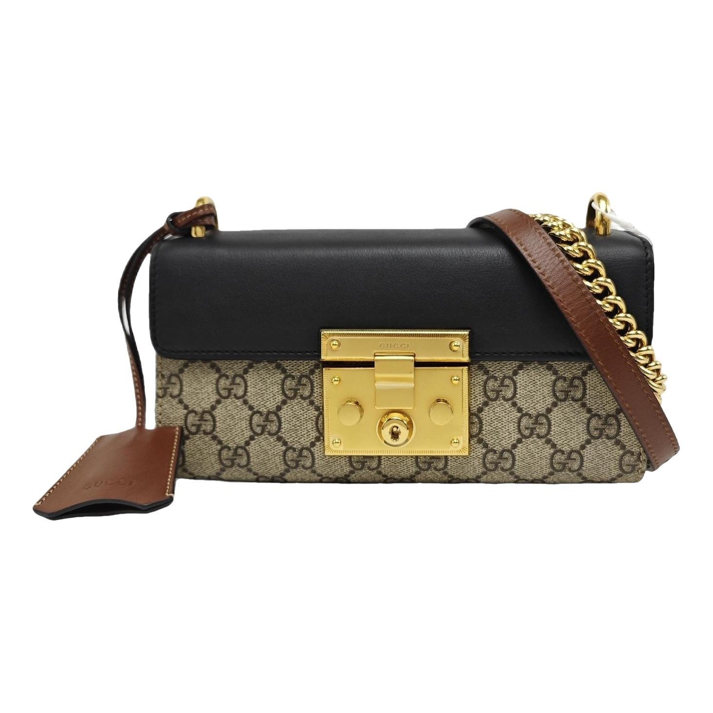 Padlock leather handbag