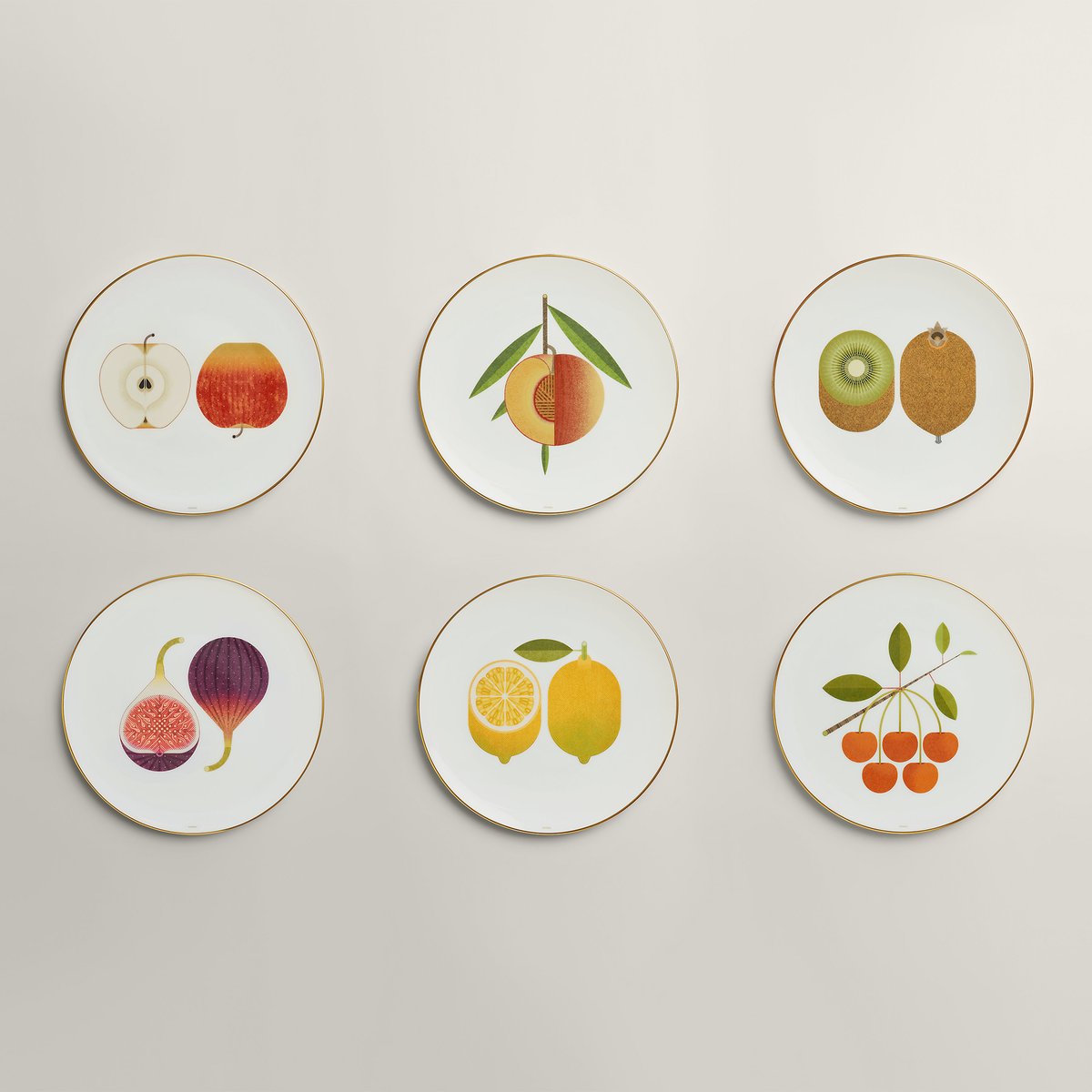 Sans Coloris Kaorumi Set Of 6 Dessert Plates