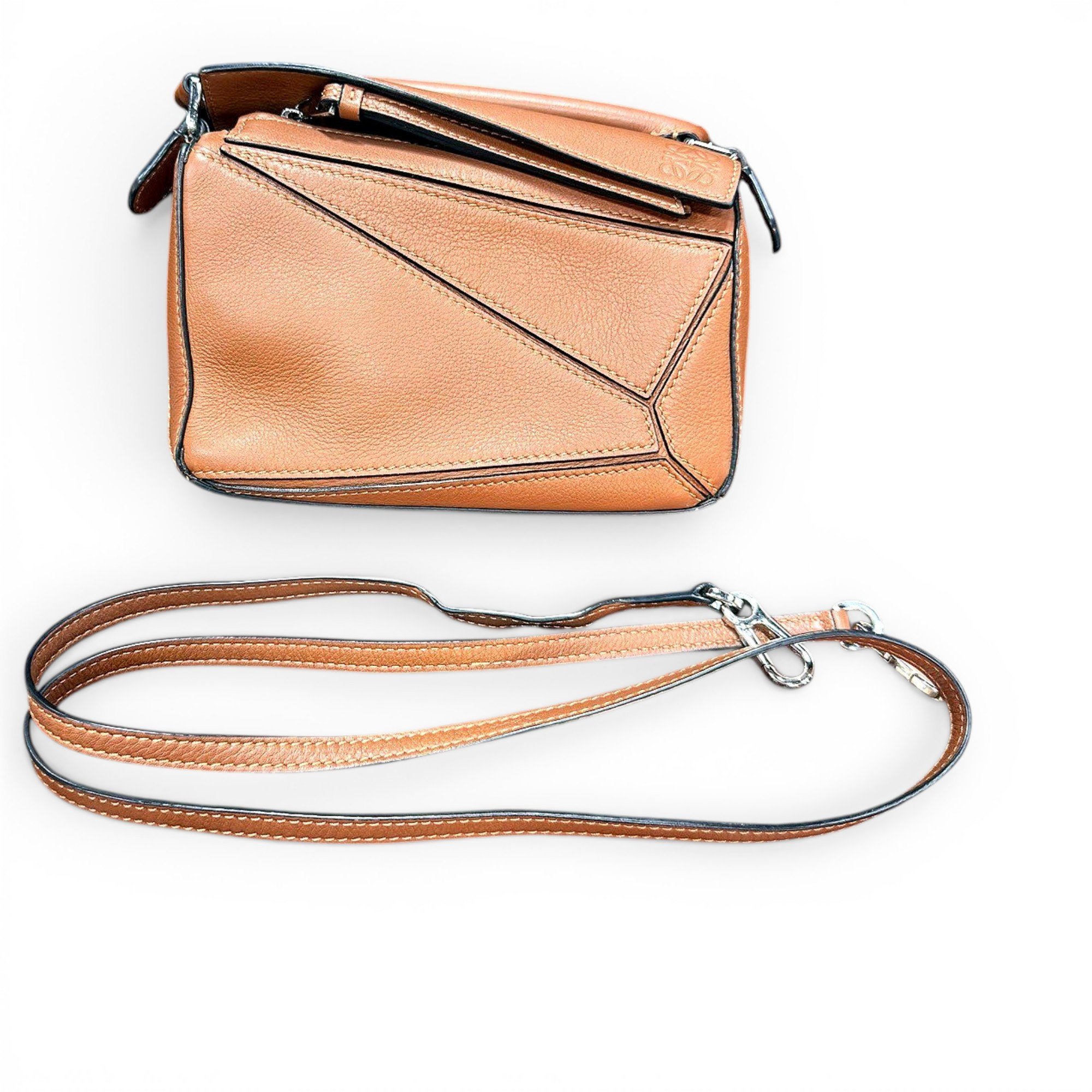 Puzzle leather crossbody bag