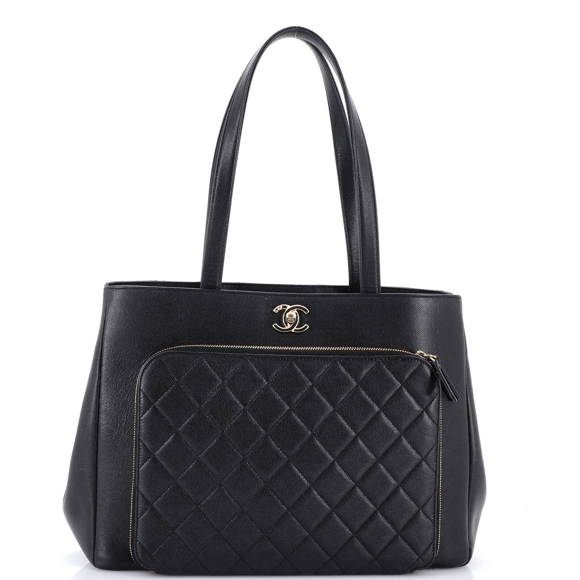 Business Affinity Tote Quilted Caviar Large