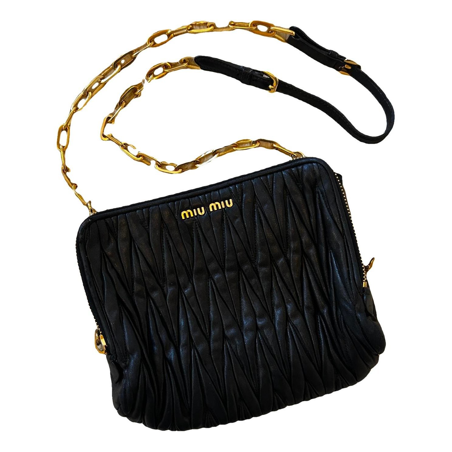 Matelassé leather crossbody bag
