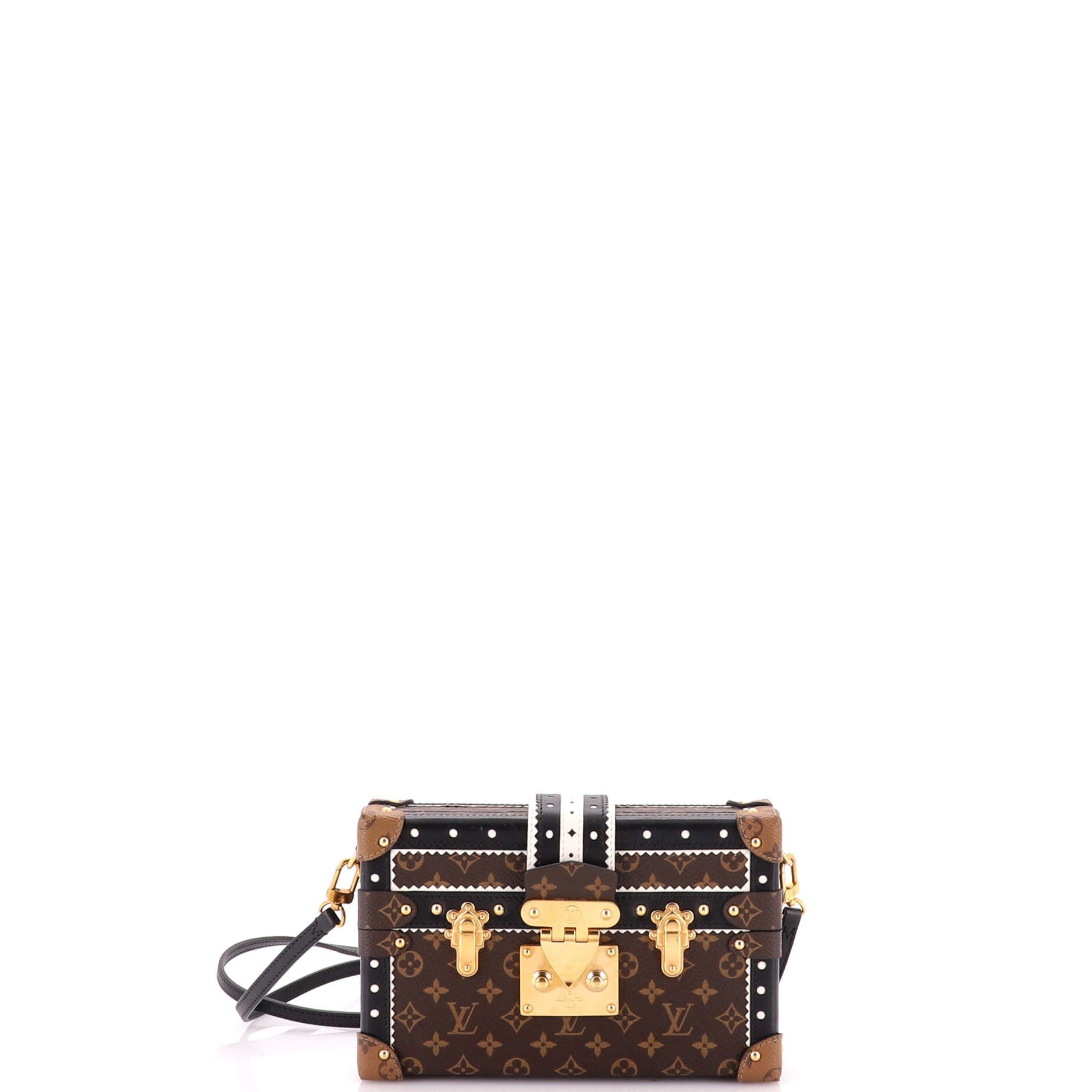Petite Malle Handbag Limited Edition Brogue Reverse Monogram Canvas and Leather