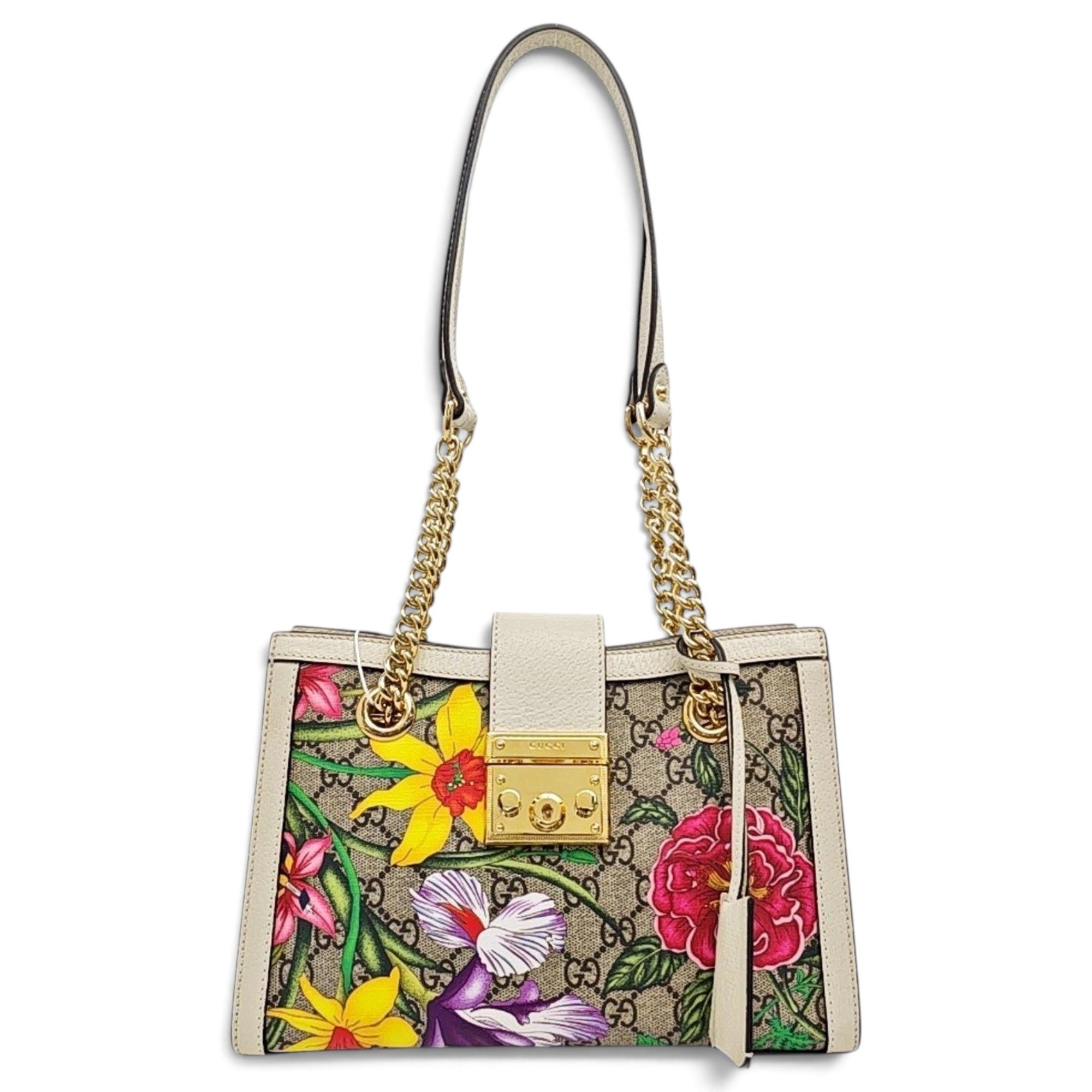 Padlock leather handbag