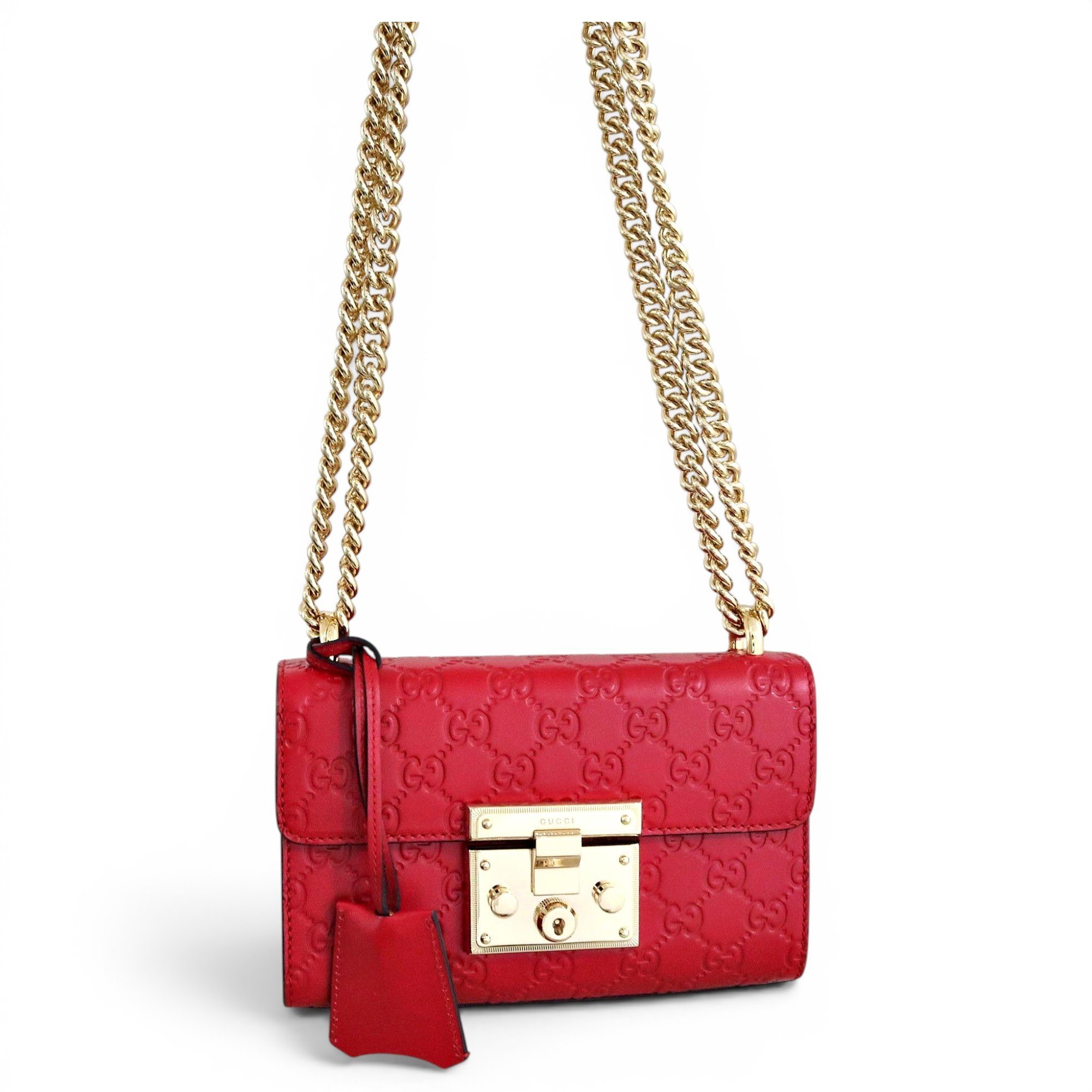 Padlock leather handbag