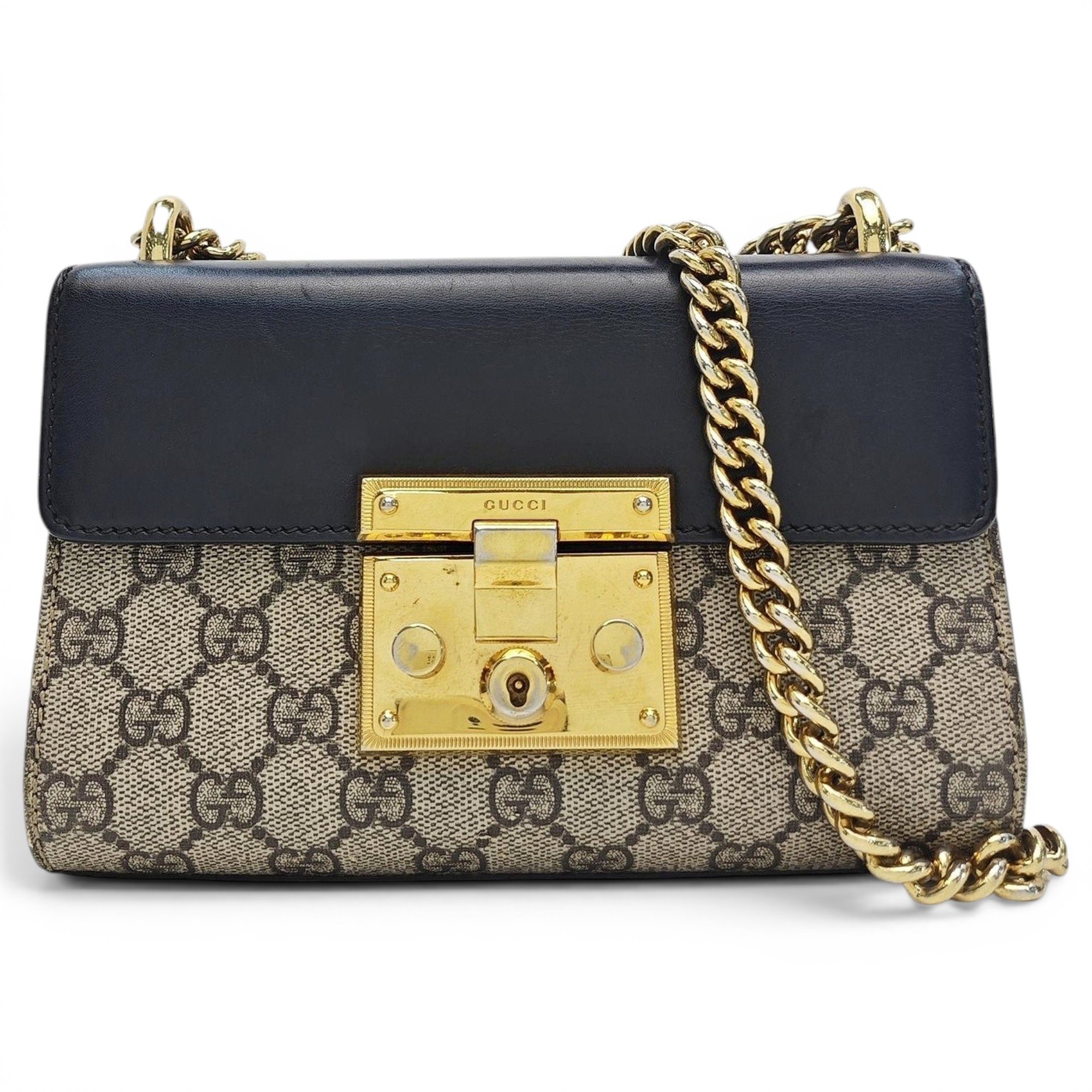 Padlock leather handbag