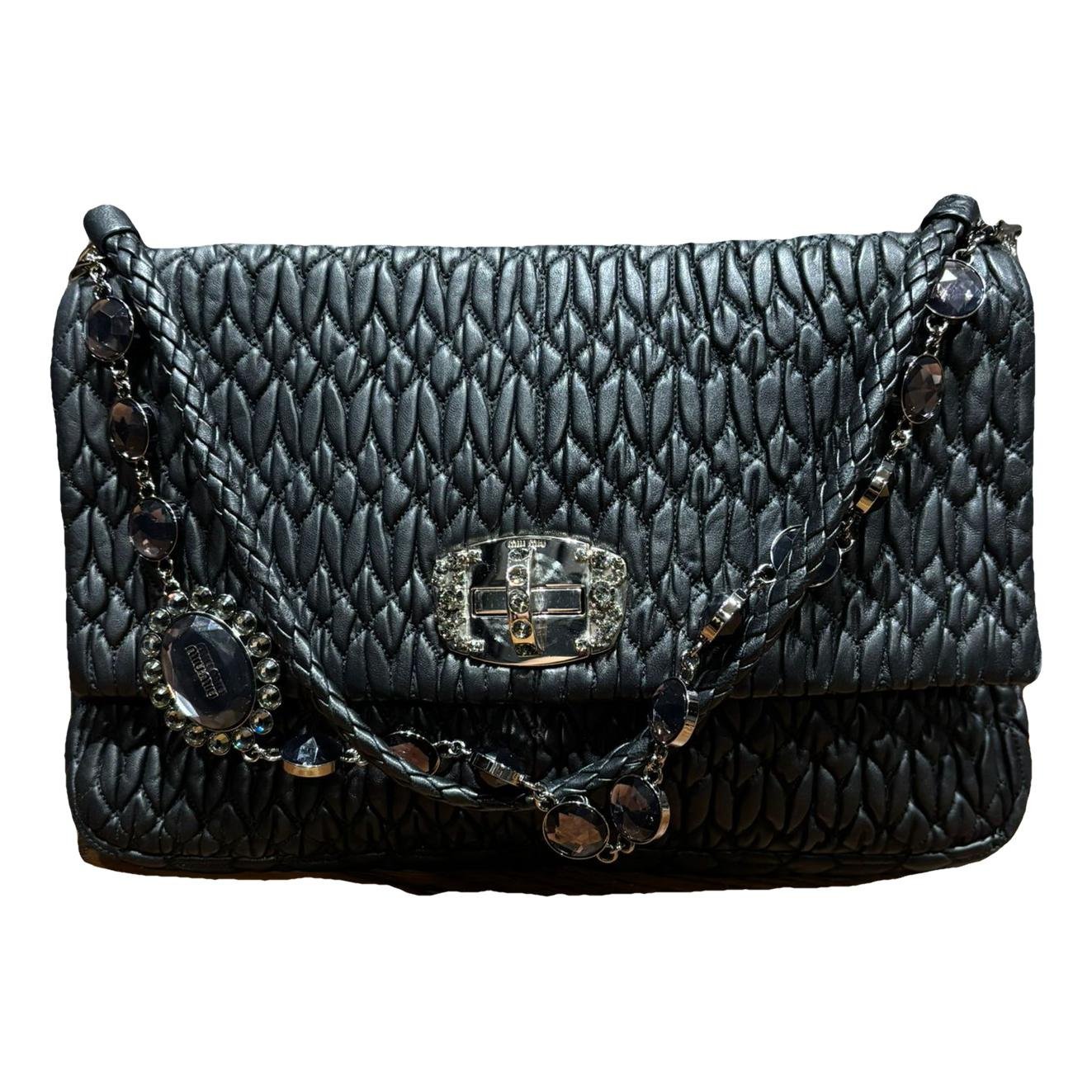 Miu Crystal leather handbag