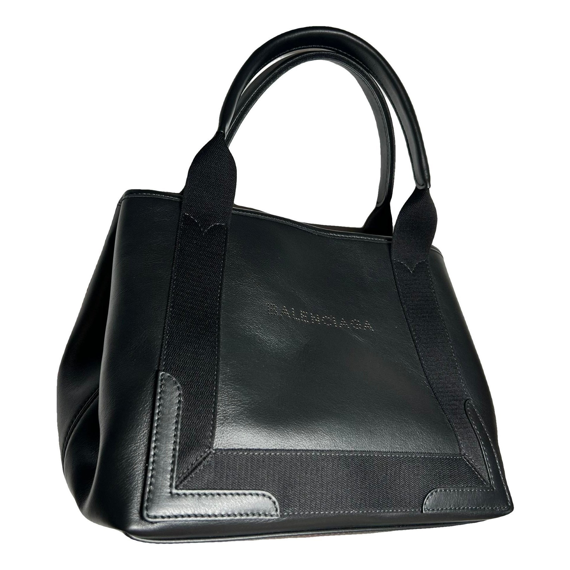 Navy cabas leather tote
