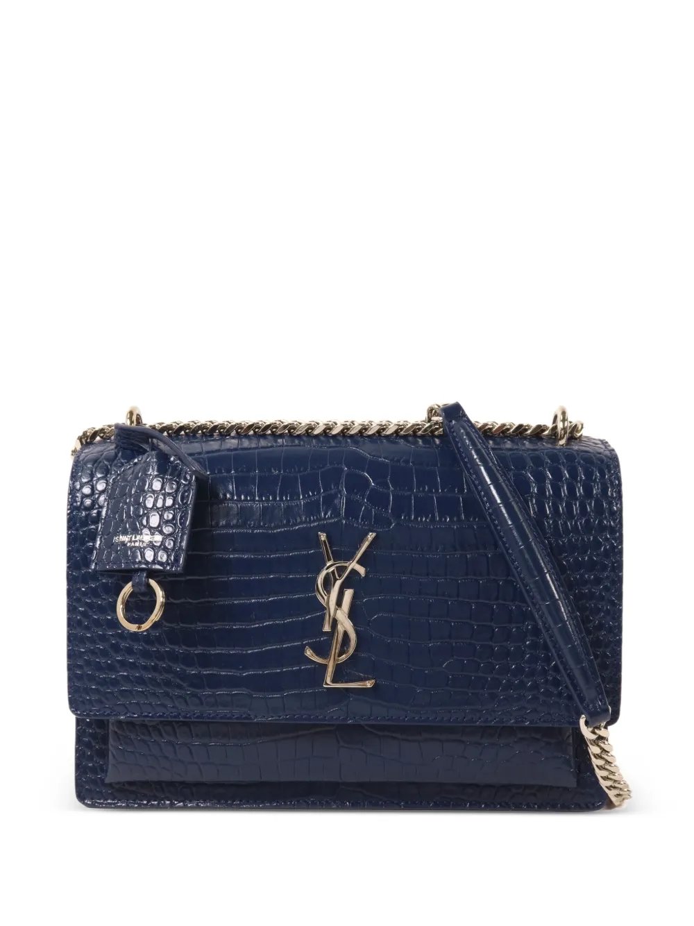 Saint Laurent Sunset crocodile-effect shoulder bag
