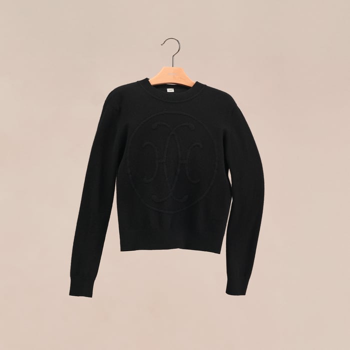 Noir Cashmere "H Lift" Long-sleeve Sweater