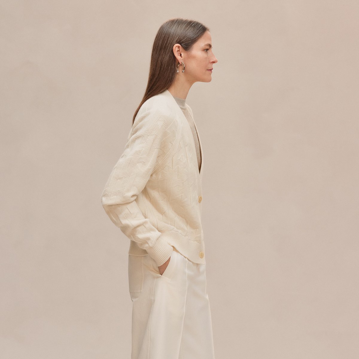 "H" long-sleeve cardigan