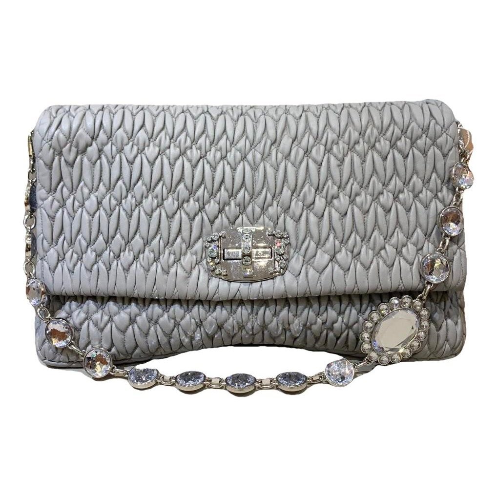 Miu Crystal leather handbag