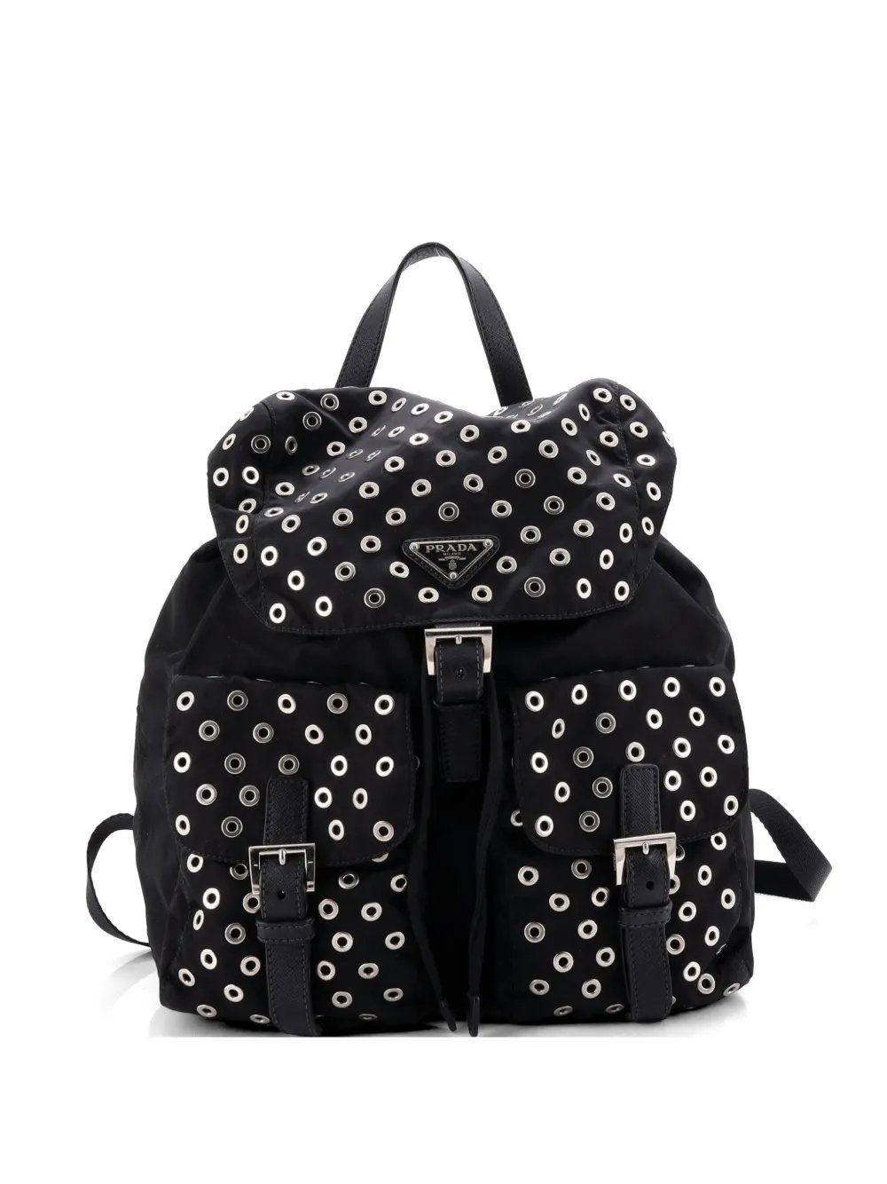 Double Front Pocket Tessuto with Grommet Detail Medium backpack