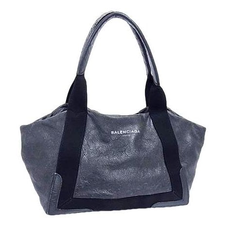 Balenciaga Navy cabas leather tote