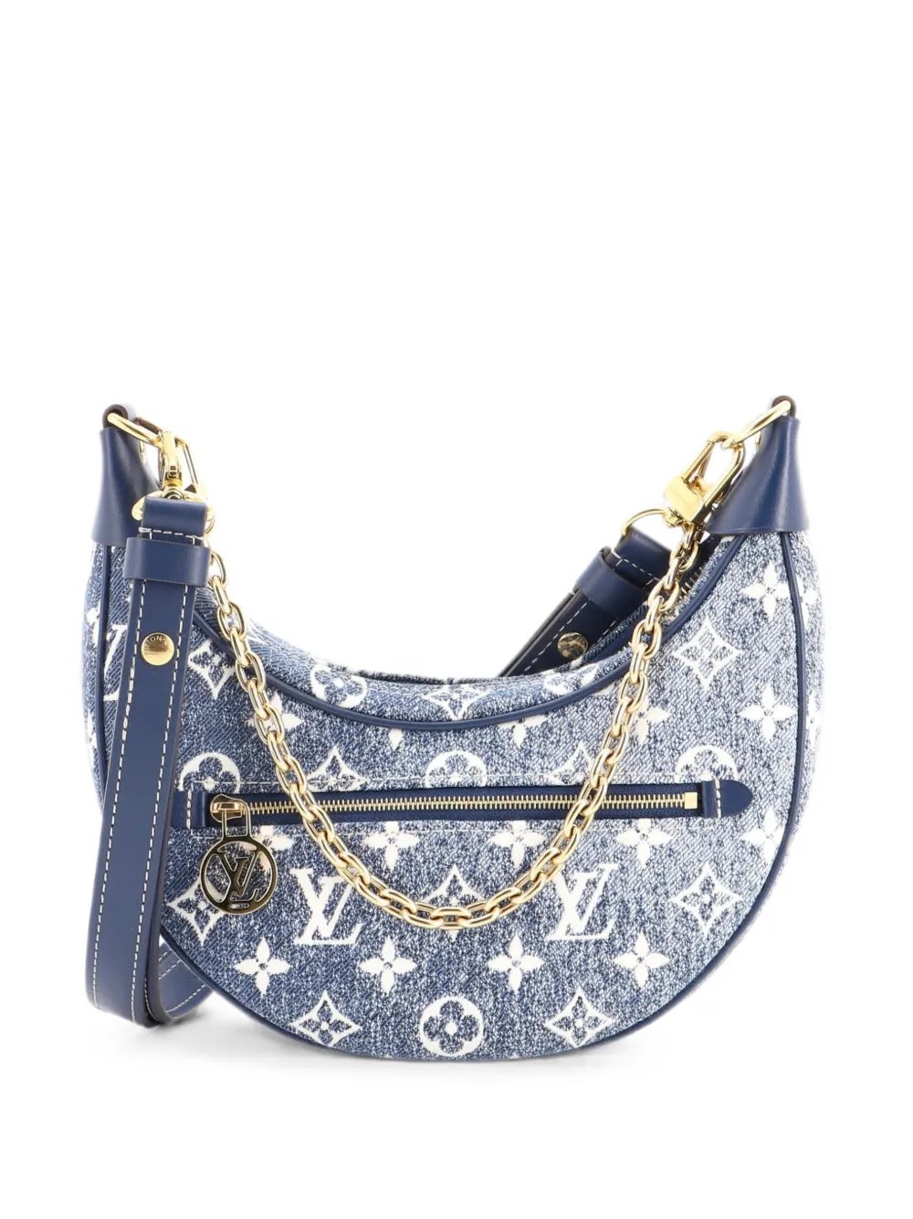 Loop Handbag Monogram Jacquard Denim hobo bag