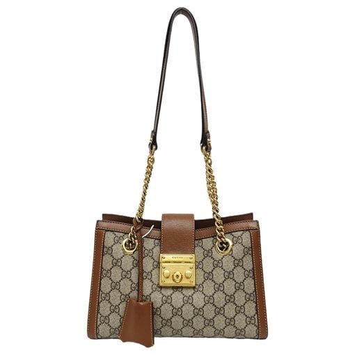 Padlock leather handbag