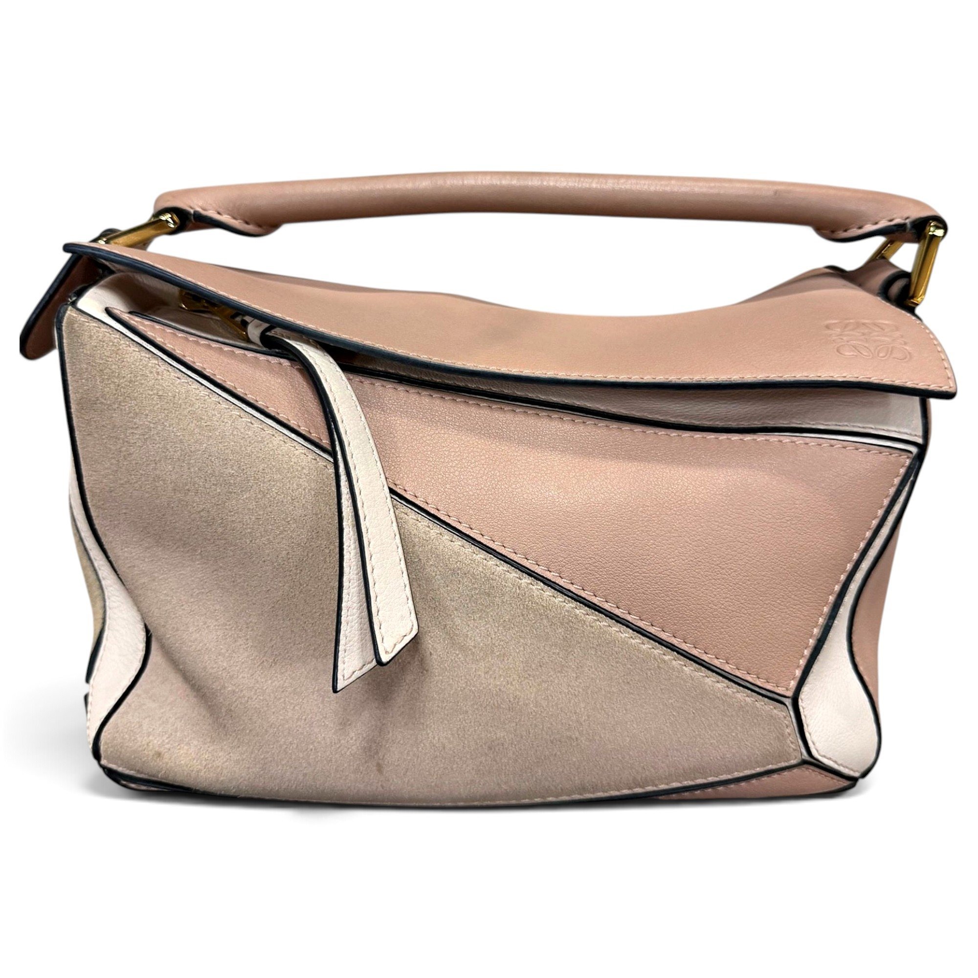 Puzzle leather handbag