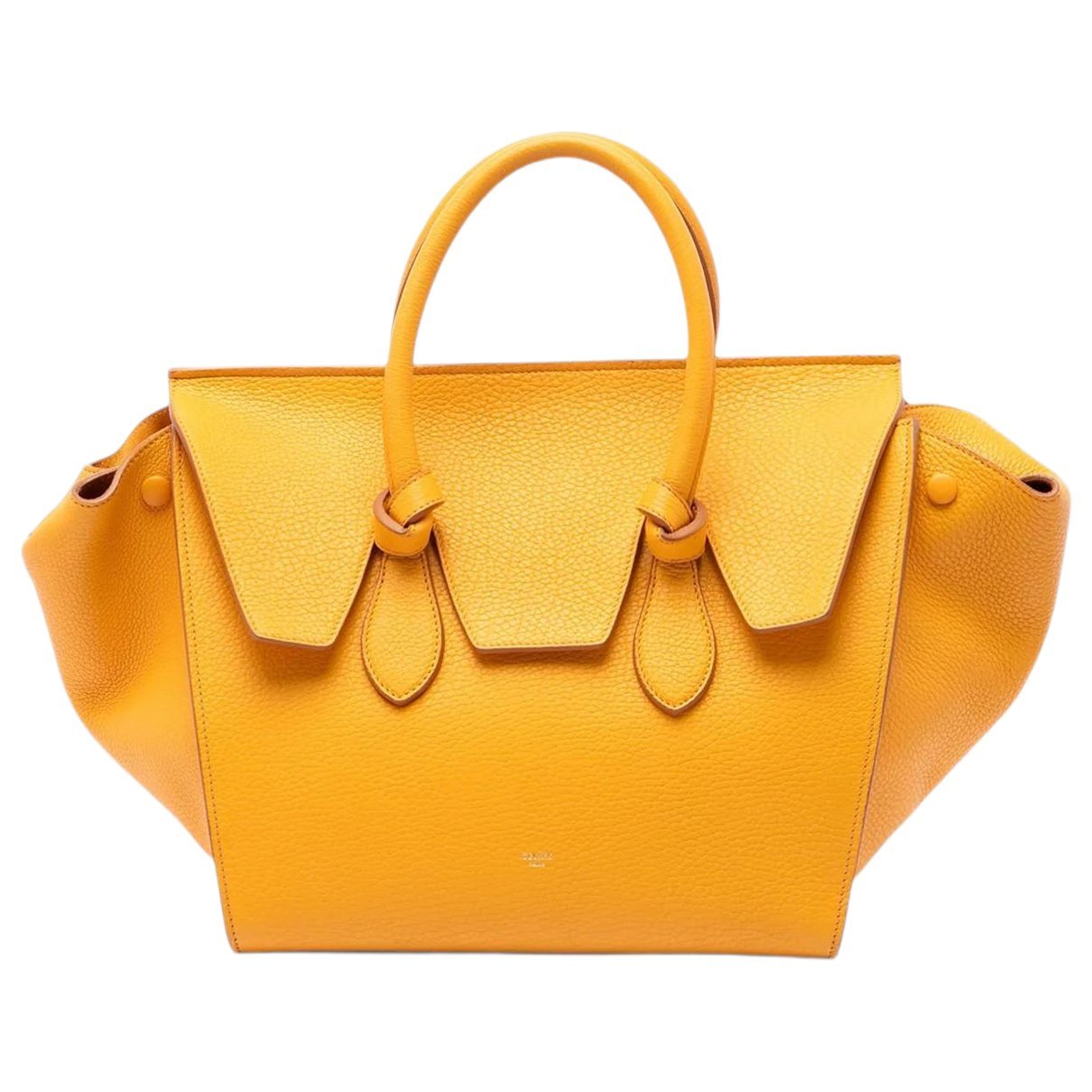 Tie leather tote