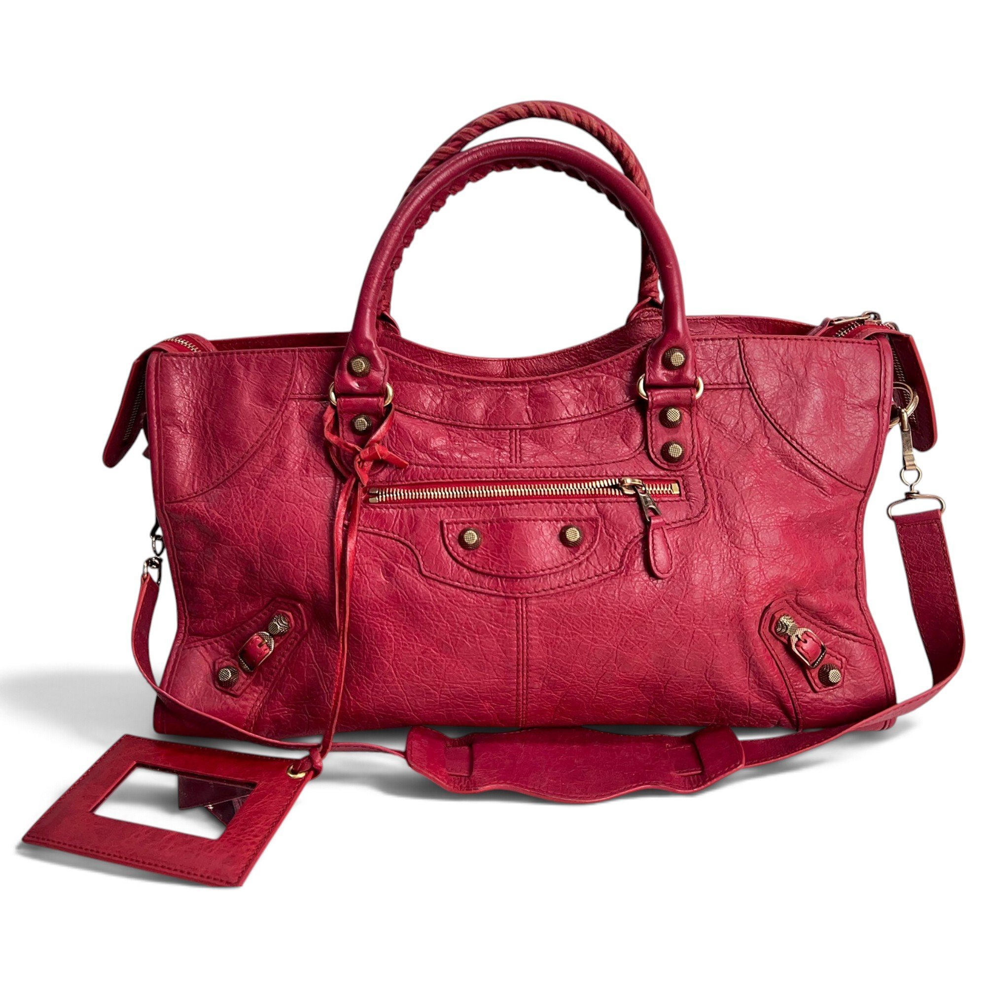 City leather handbag