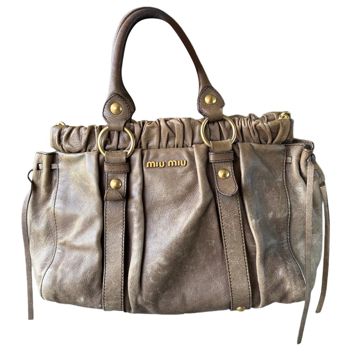 Bow bag leather handbag