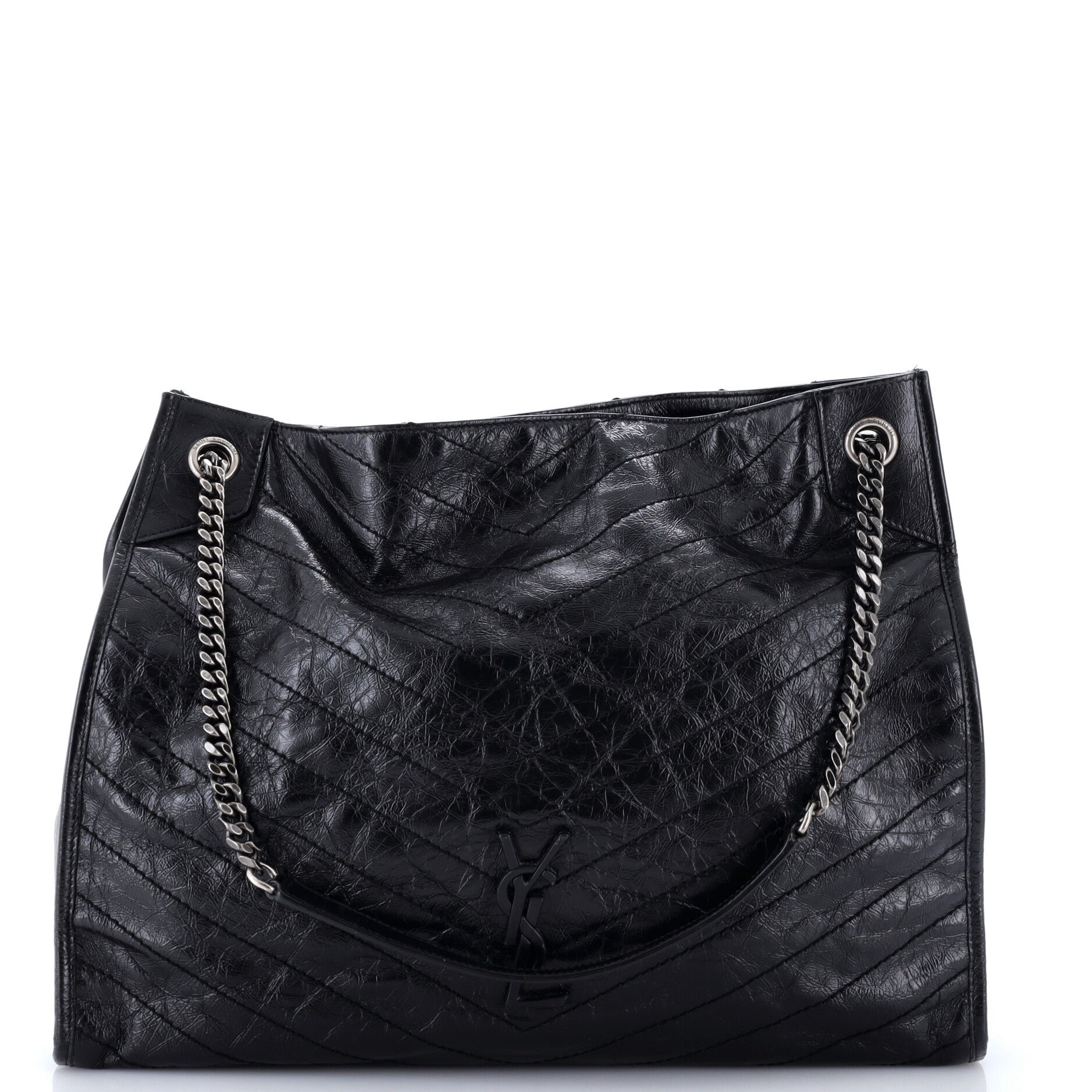 Niki Shopping Tote Matelasse Chevron Leather Large