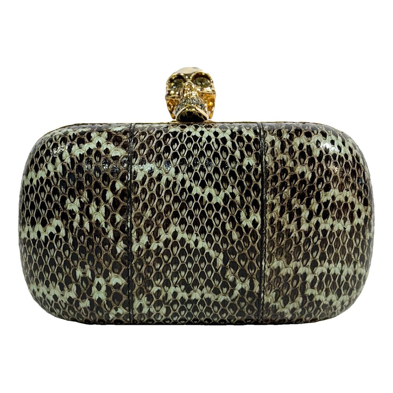 Alexander McQueen Skull leather clutch bag