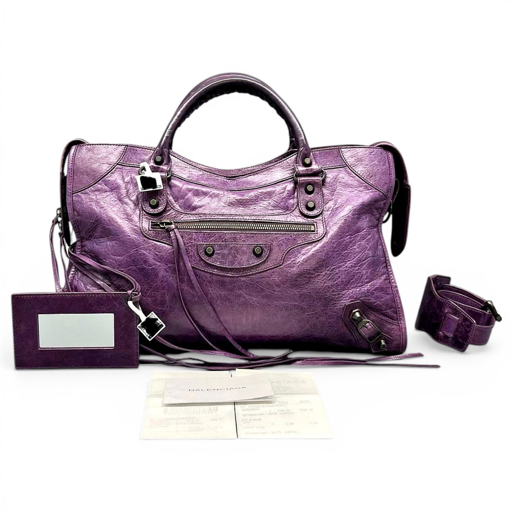 Classic Metalic leather handbag