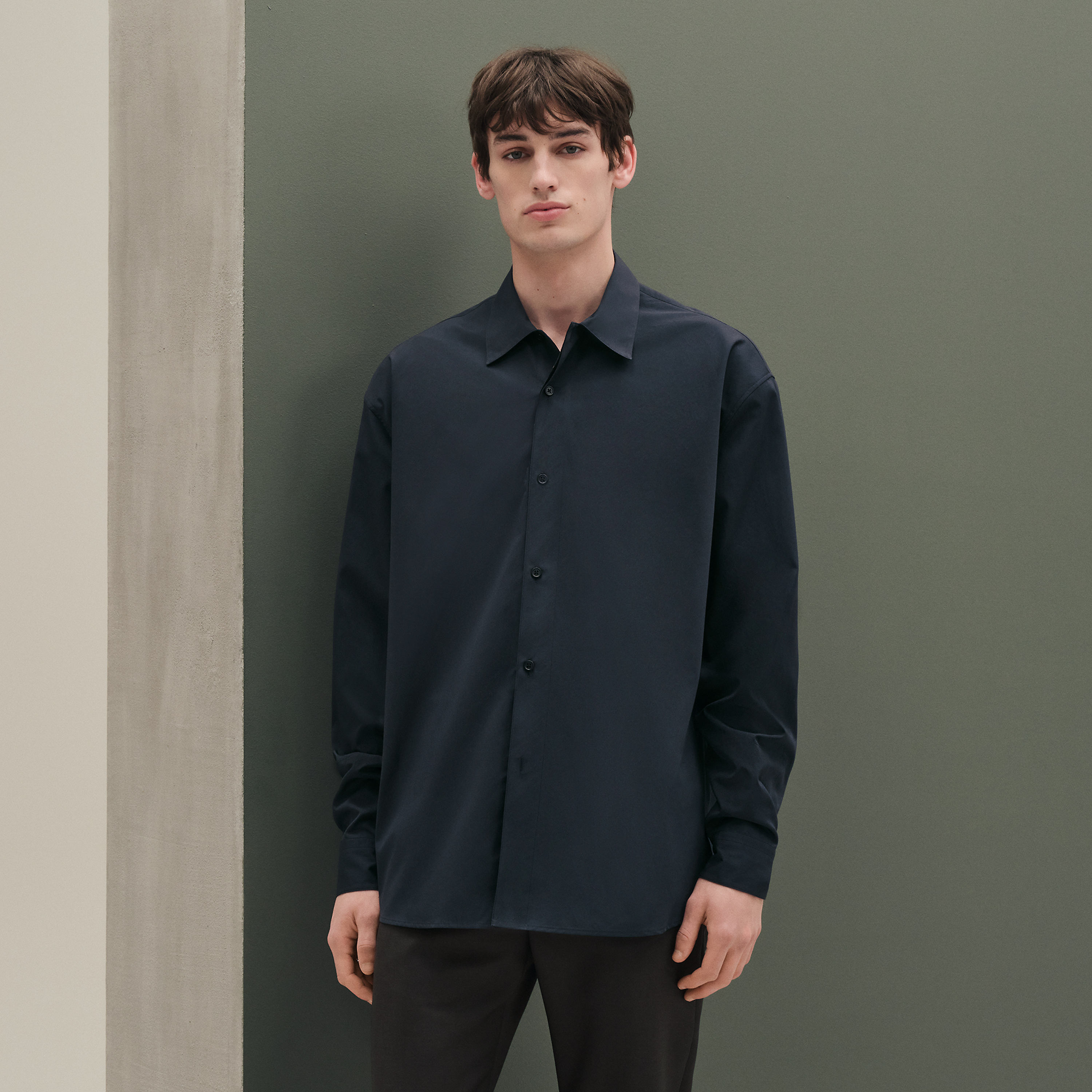 "Double devant" boxy fit shirt