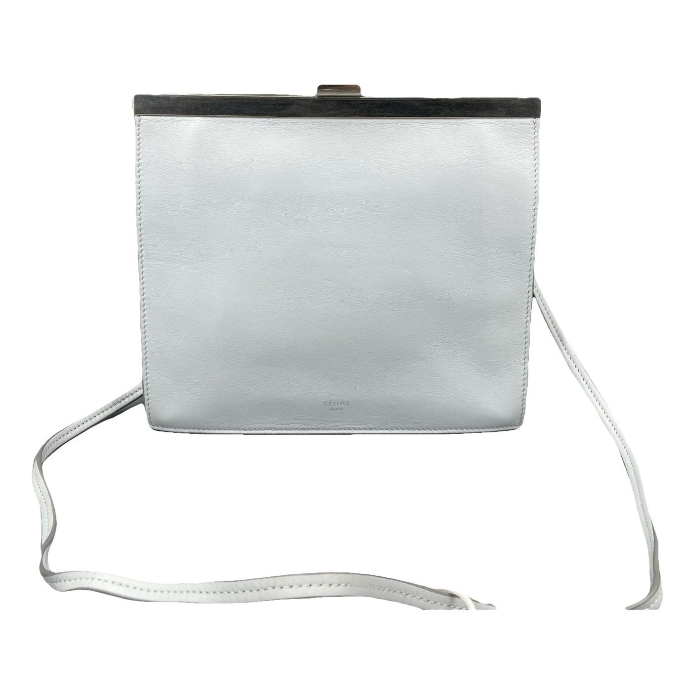 Clasp leather handbag
