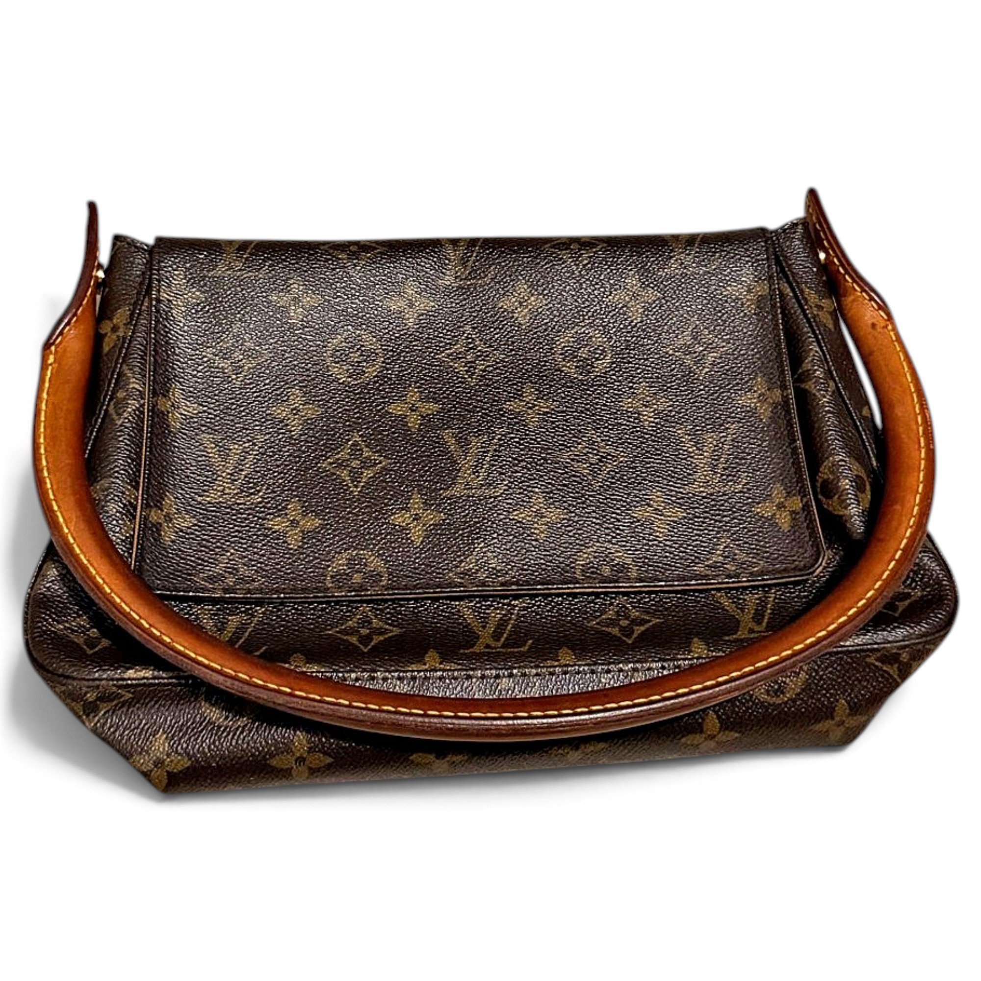 Looping leather handbag