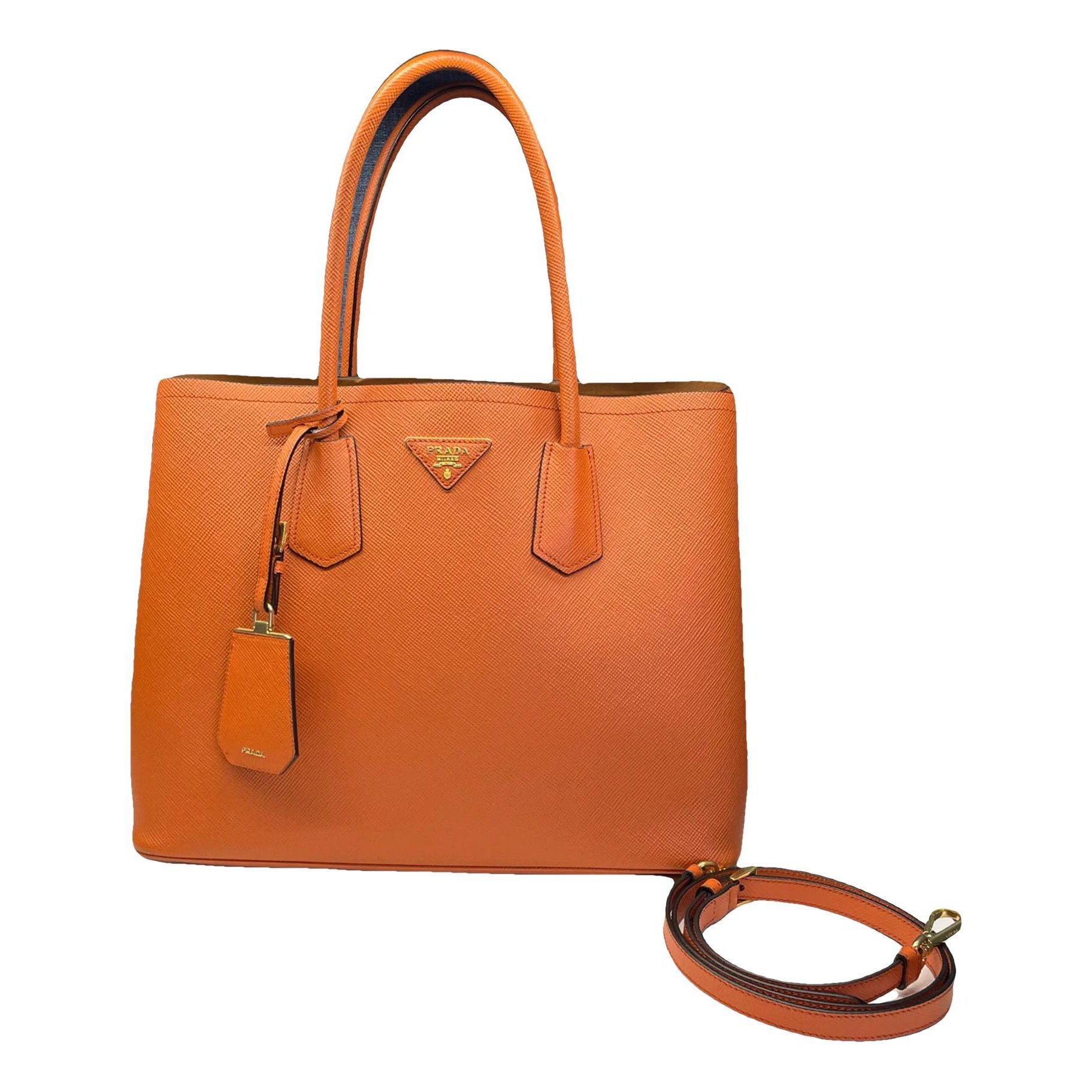 Double leather crossbody bag