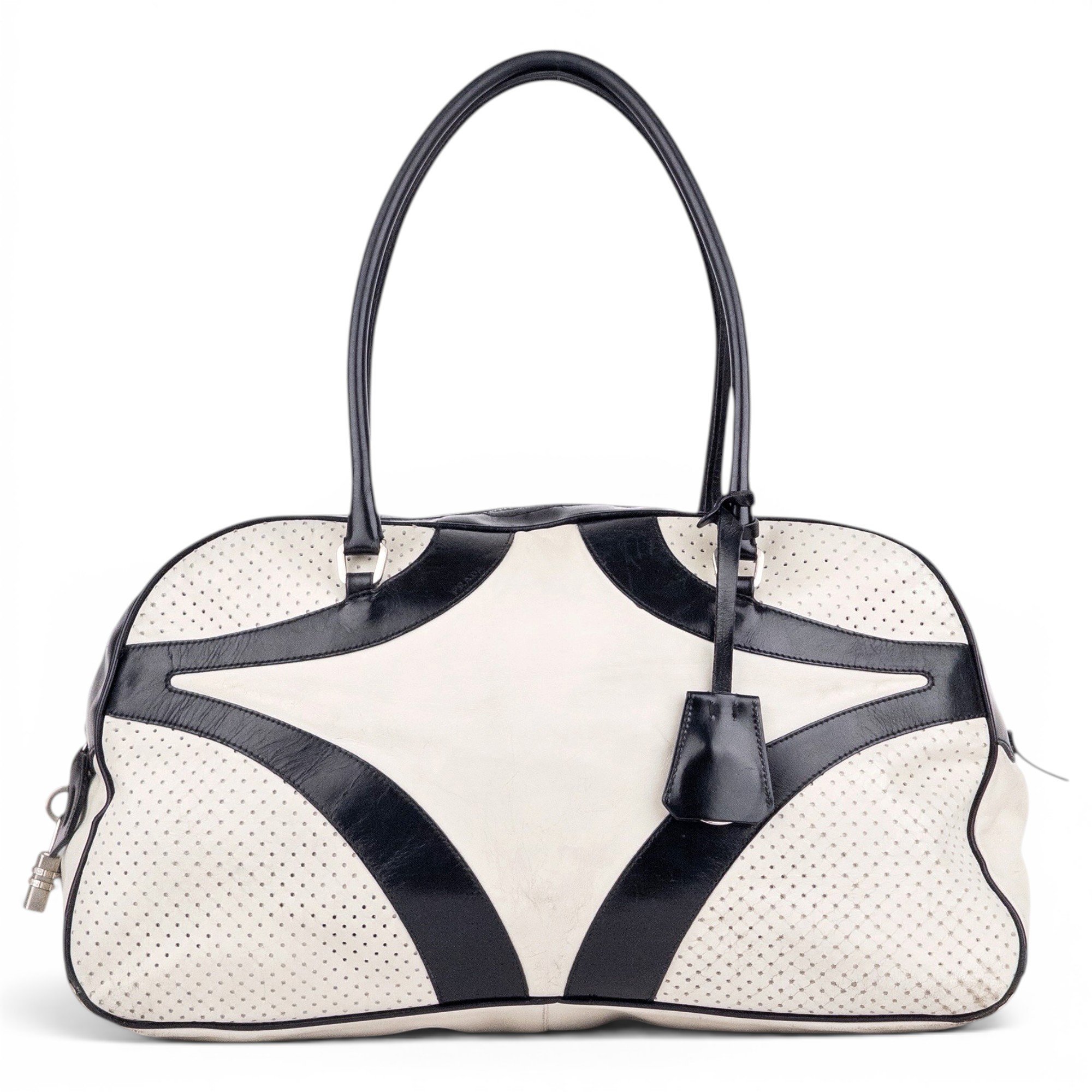 Bowling leather handbag