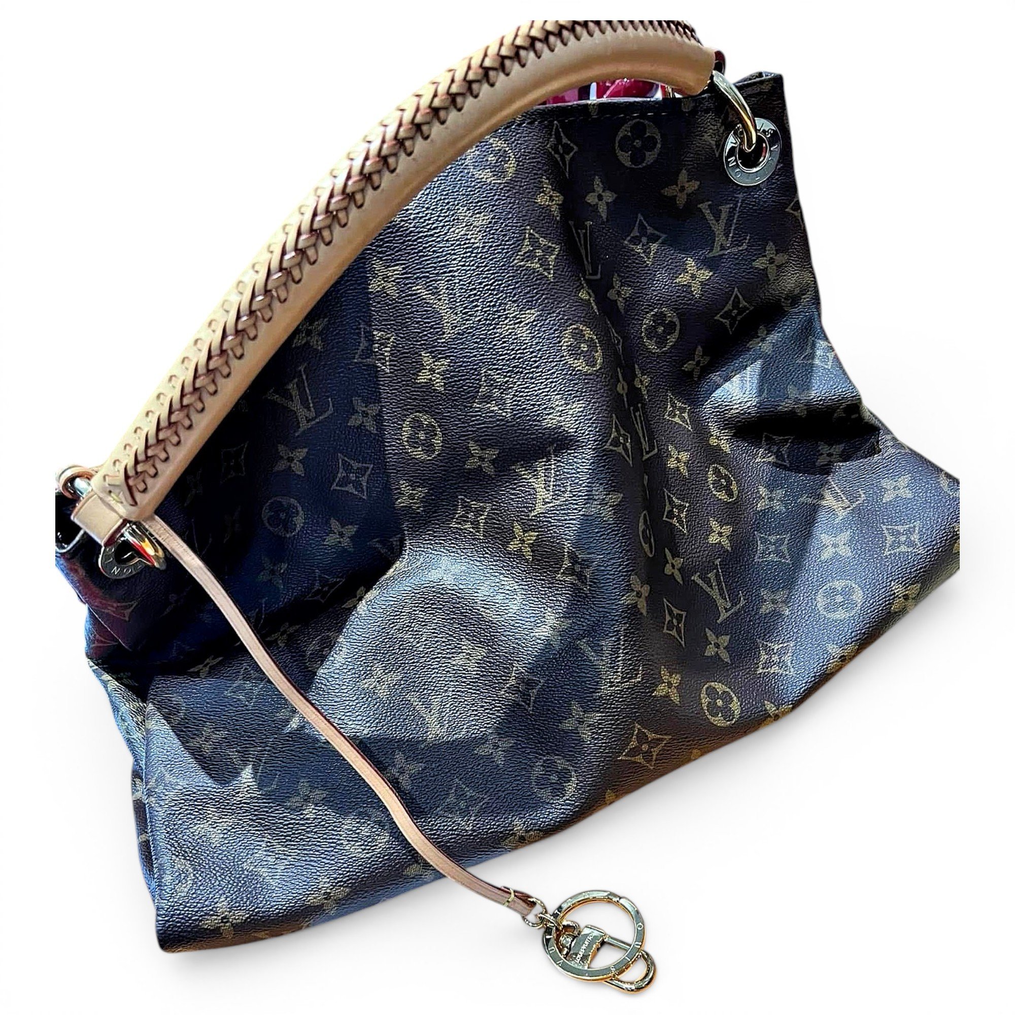 Artsy leather handbag