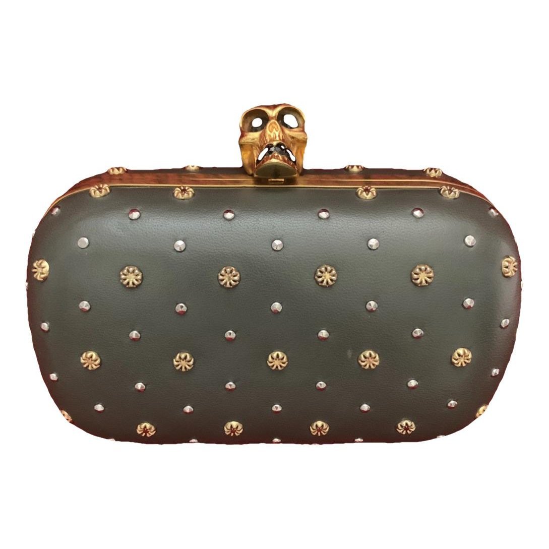 Alexander McQueen Skull leather clutch bag