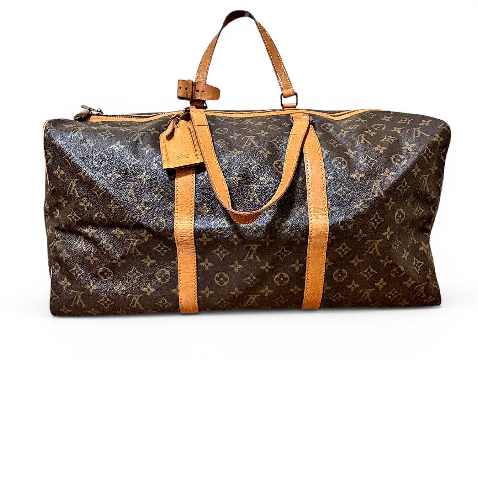 Sac souple leather travel bag