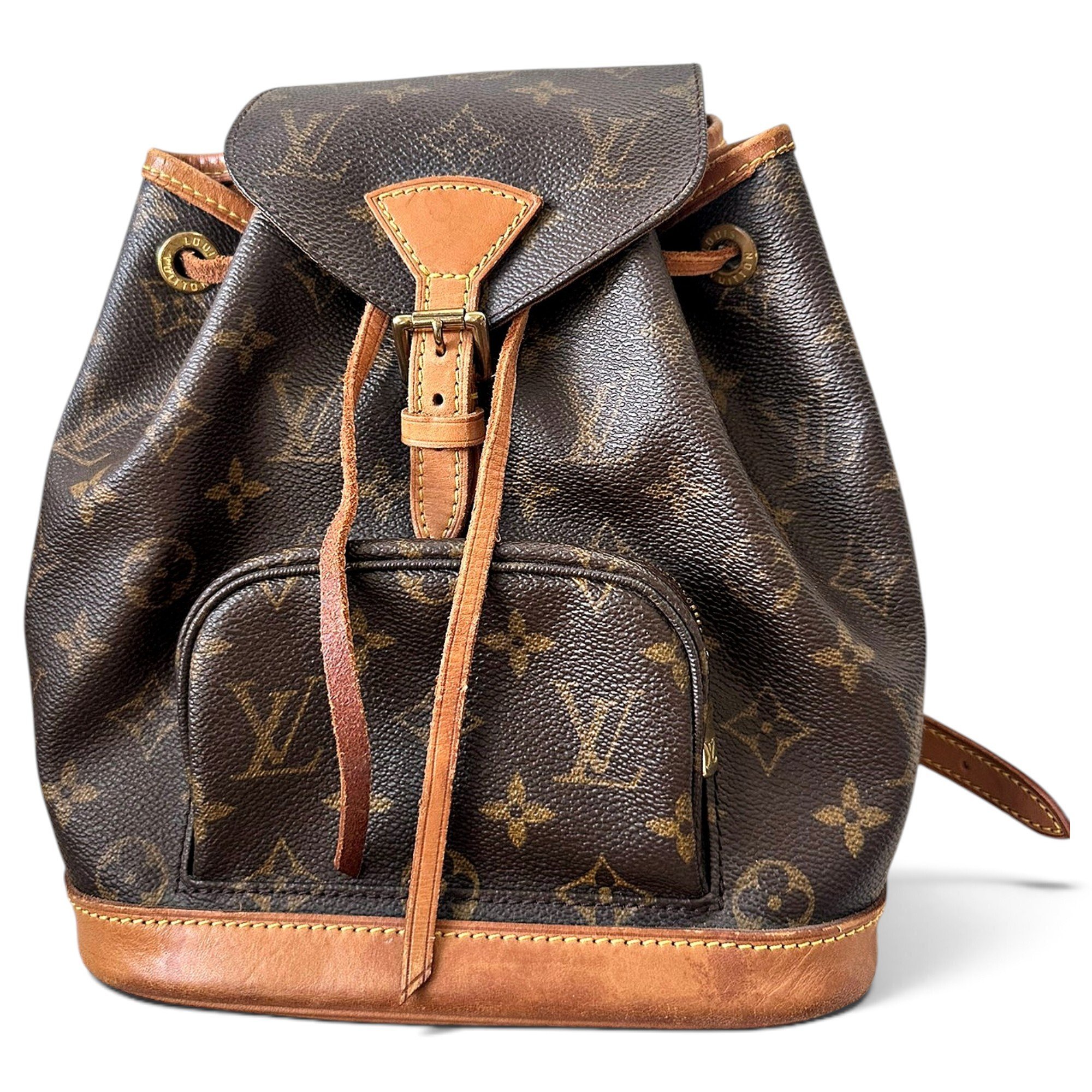 Montsouris Vintage leather backpack