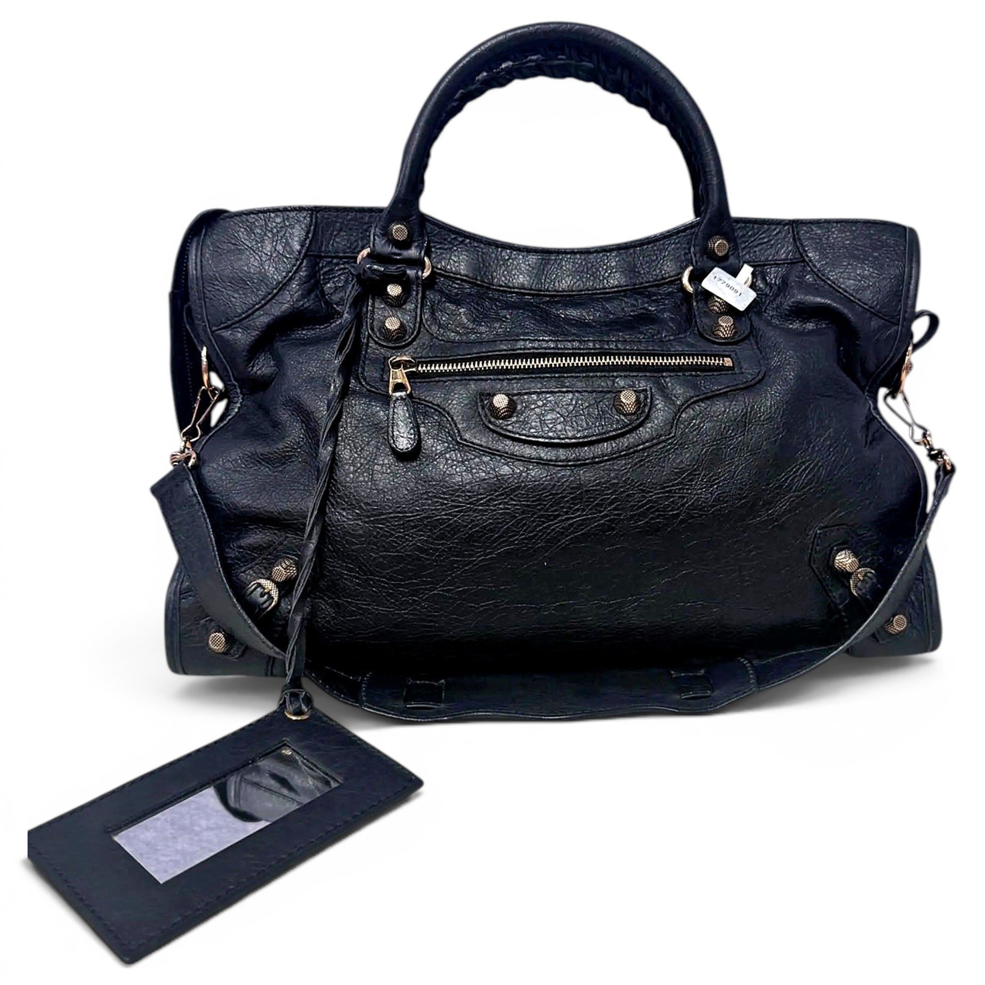 City leather handbag