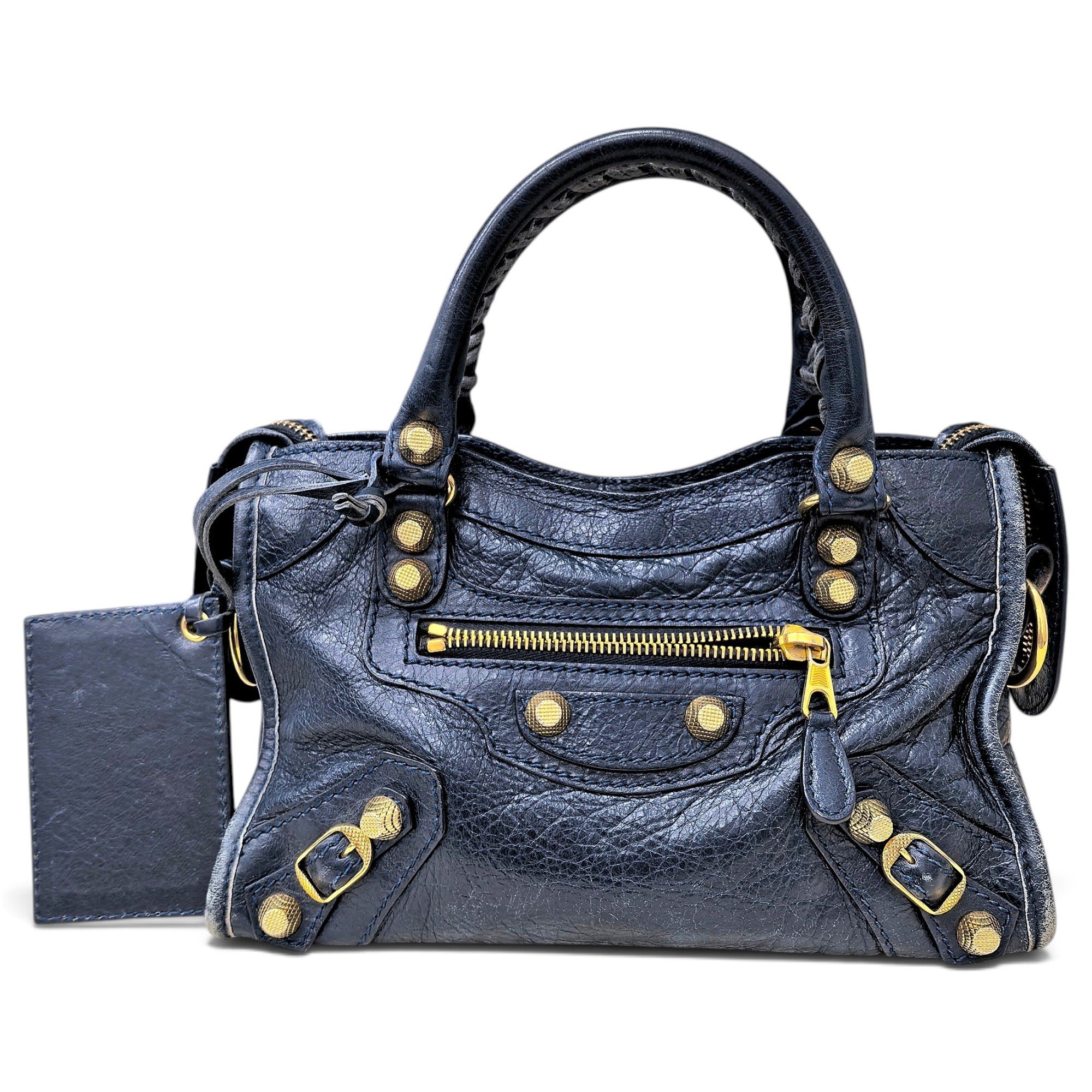 City leather handbag