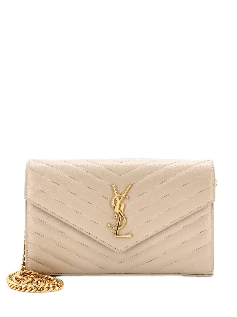 Classic Monogram Wallet on Chain Matelasse Chevron Leather Medium crossbody bag