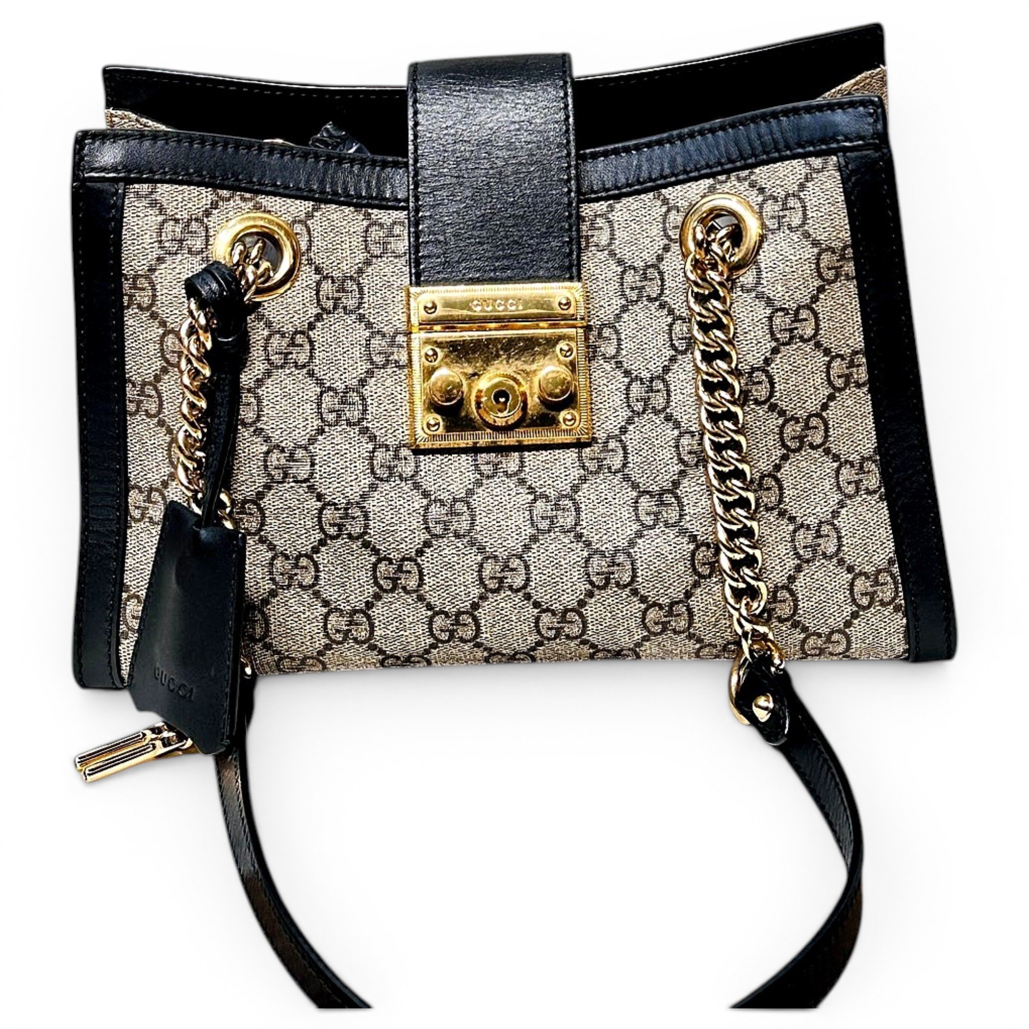 Padlock leather handbag