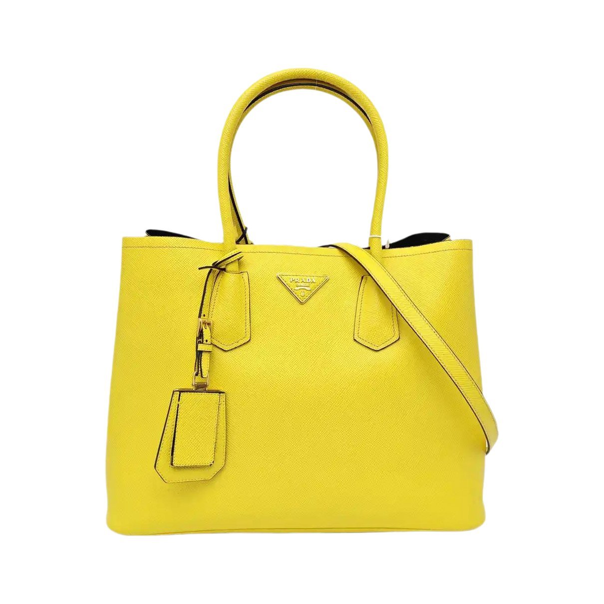 Double leather handbag