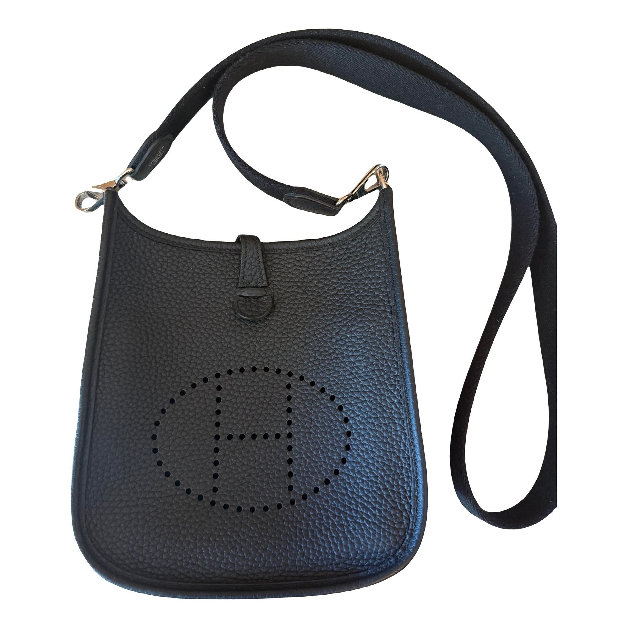 Hermes Evelyne Handbag Black Velvet Leater 2023
