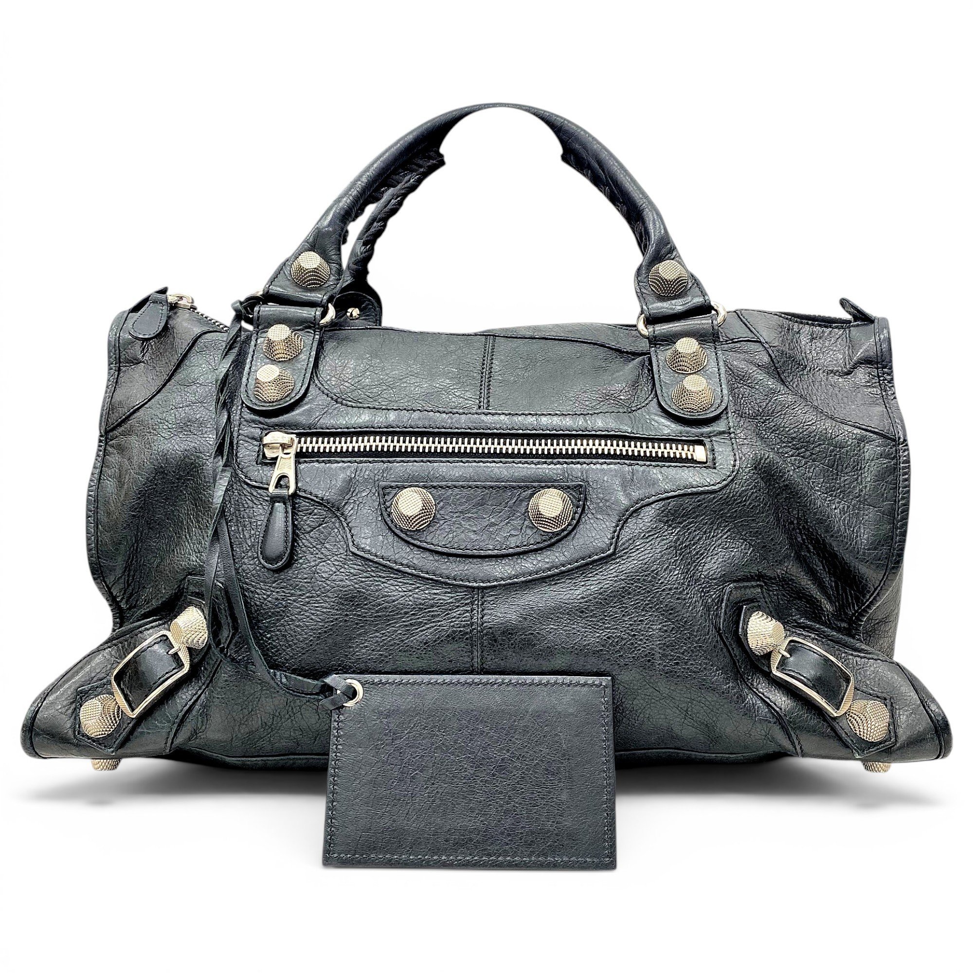 City leather handbag