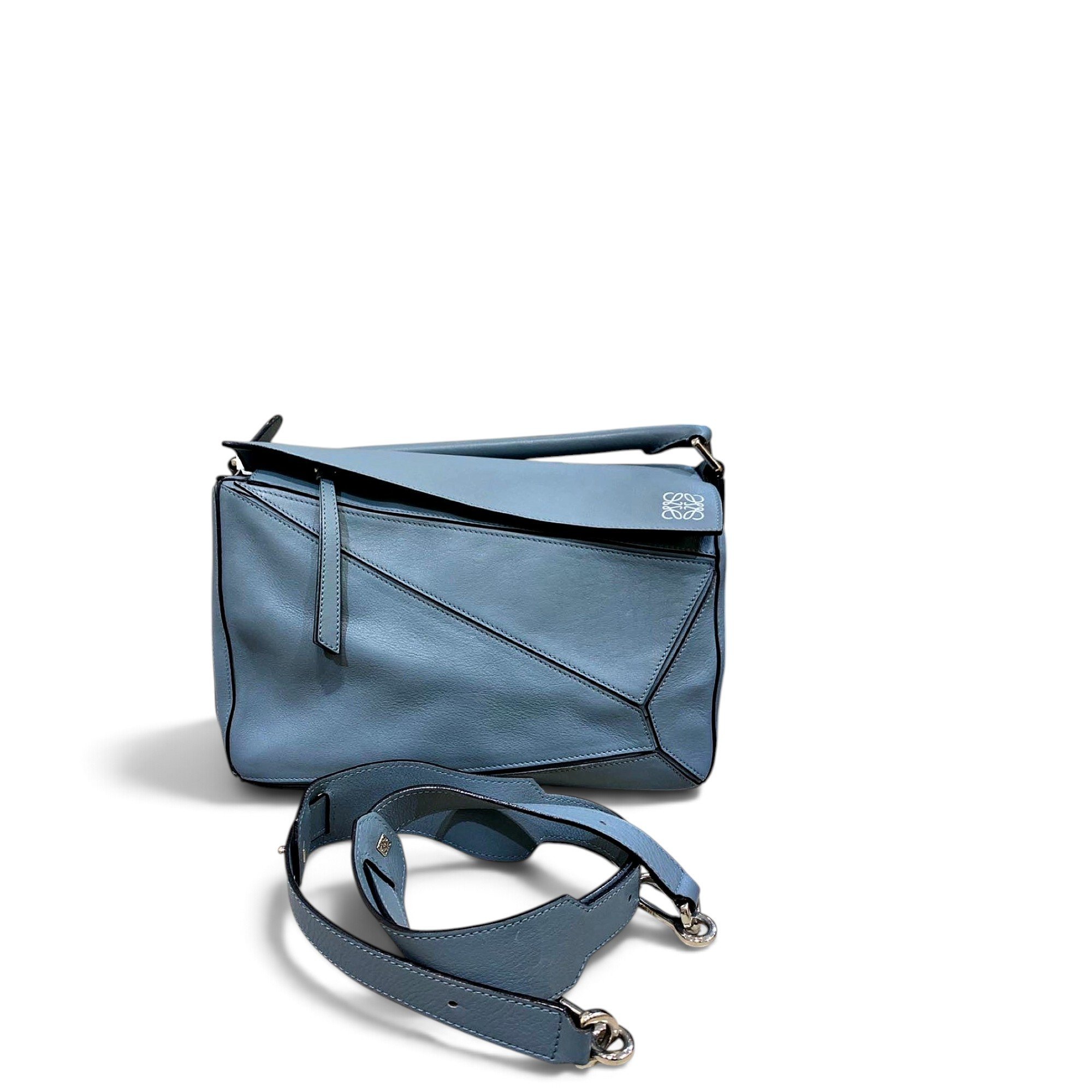 Puzzle leather handbag