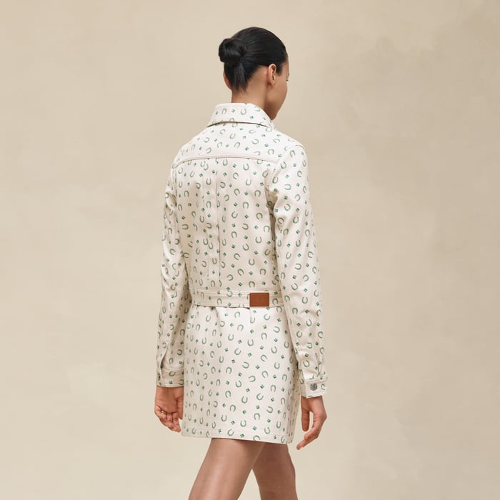 Beige Glaise "Porte-bonheur Bandana" Denim Jacket