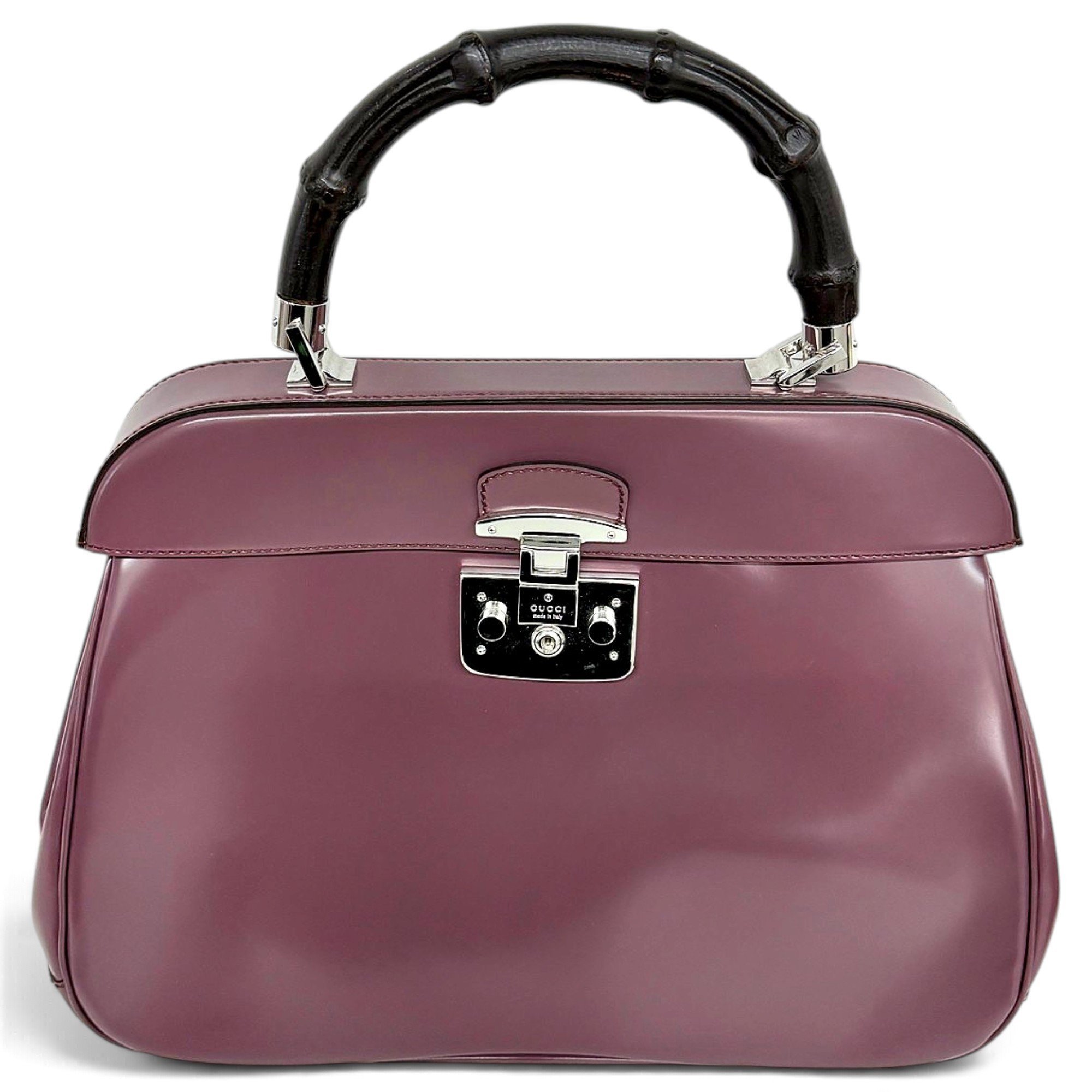 Bamboo Top Handle leather handbag
