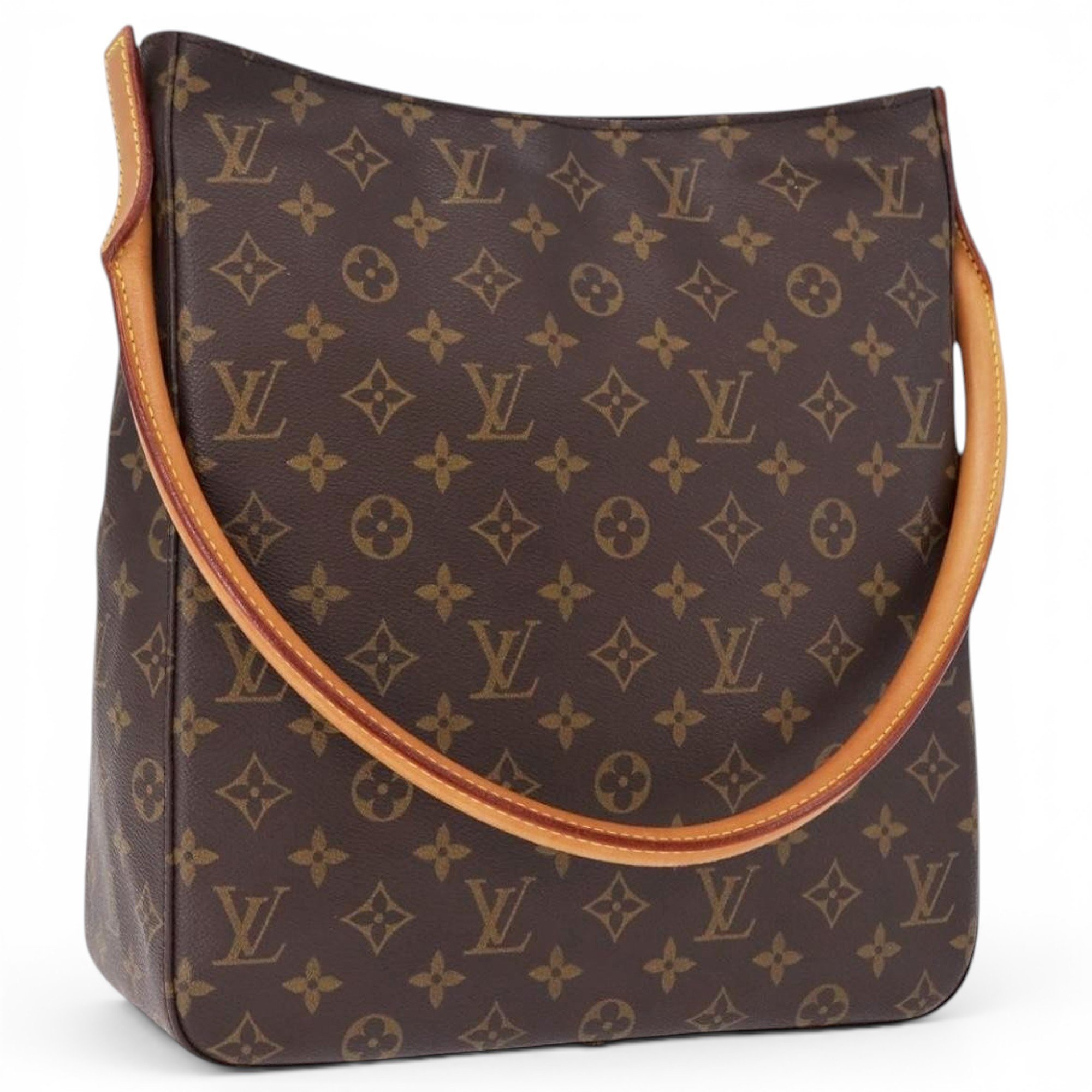 Looping leather handbag